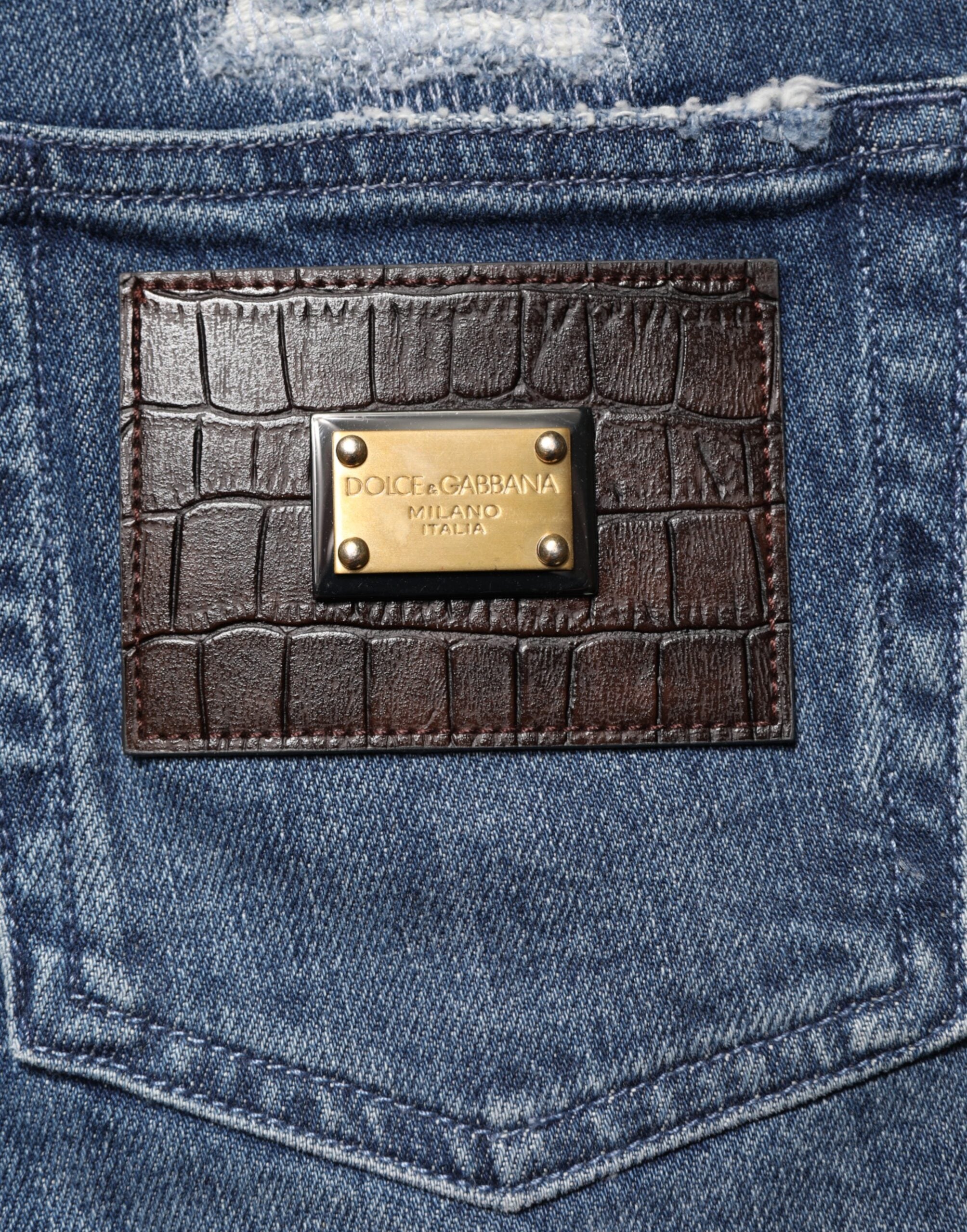 Dolce & Gabbana Blue Distressed Washed Logo GRACE Denim Jeans Dolce & Gabbana
