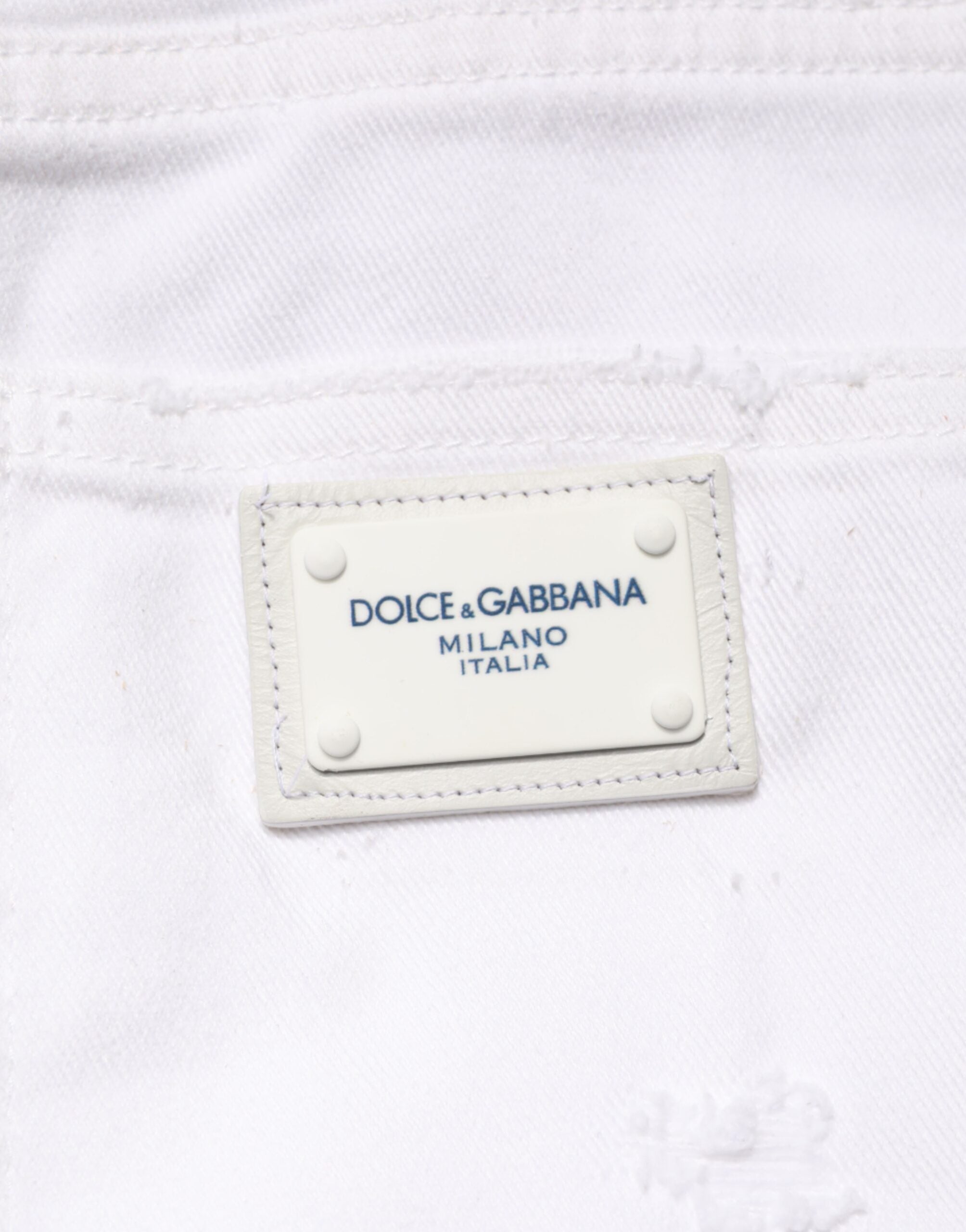 Dolce & Gabbana White Distressed Cotton BOYFRIEND Denim Jeans Dolce & Gabbana