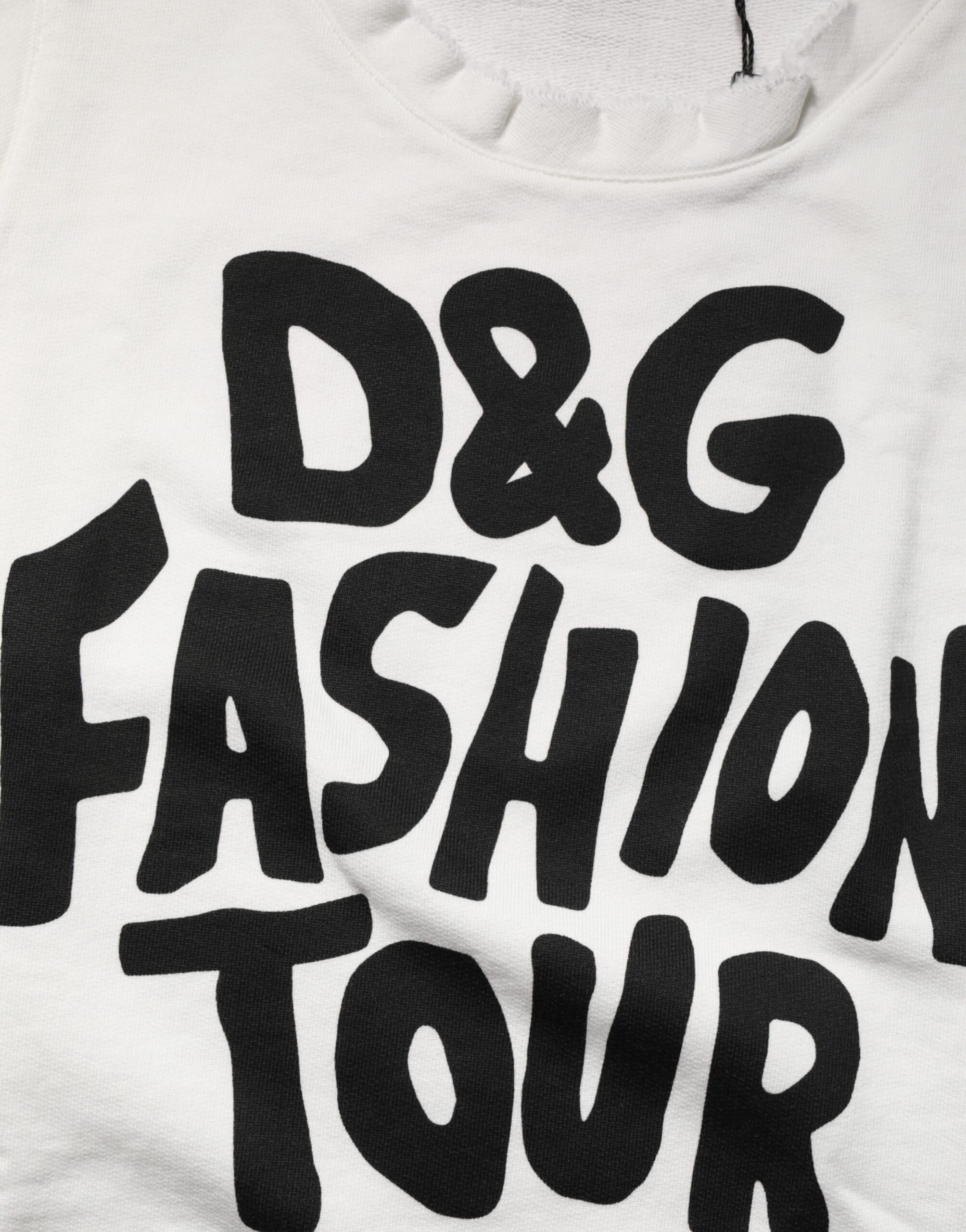 Dolce & Gabbana White Graphic CrewNeck Sleeveless Tank T-shirt Dolce & Gabbana