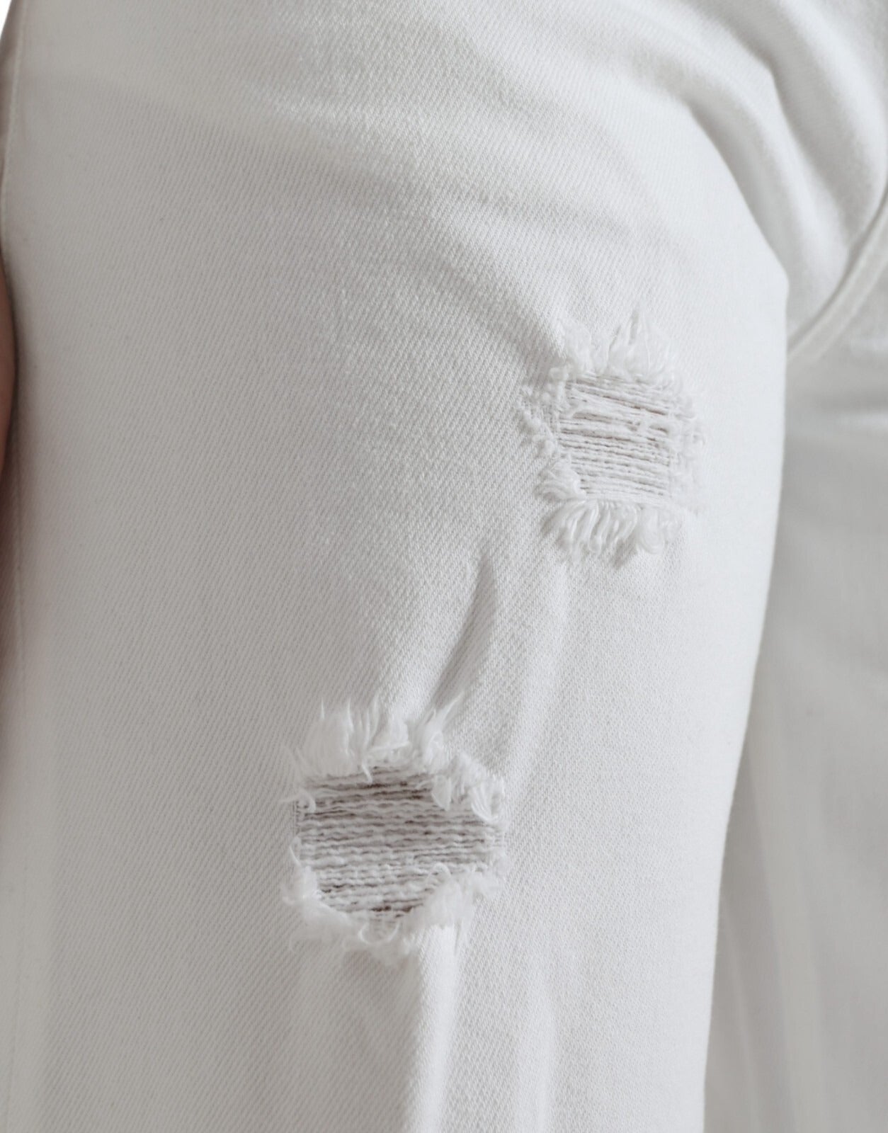 Dolce & Gabbana Wide Leg White Cotton Cropped Denim Jeans Dolce & Gabbana