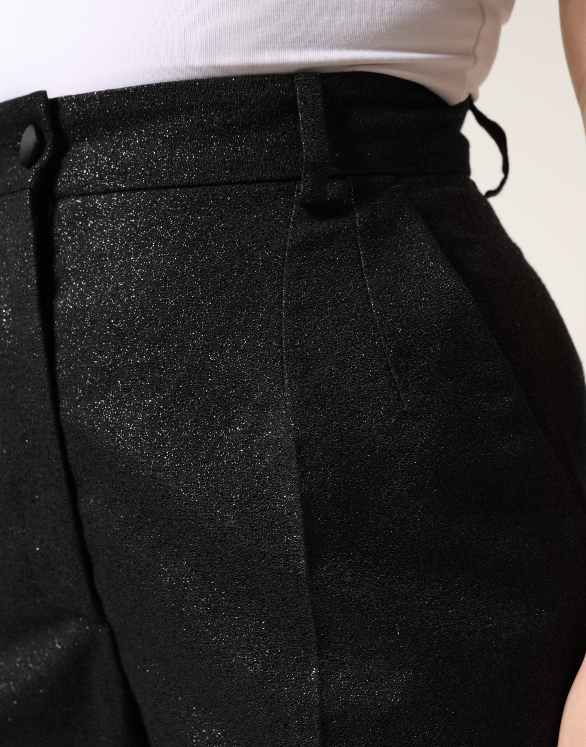 Dolce & Gabbana Black Polyester Casual High Waist Mini Shorts Dolce & Gabbana