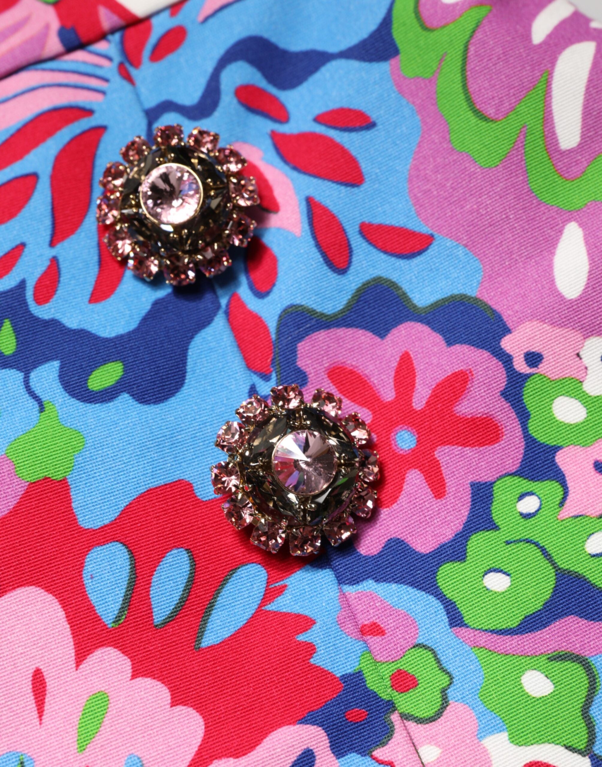 Dolce & Gabbana Multicolor Floral Buttoned High Waist Mini Shorts Dolce & Gabbana