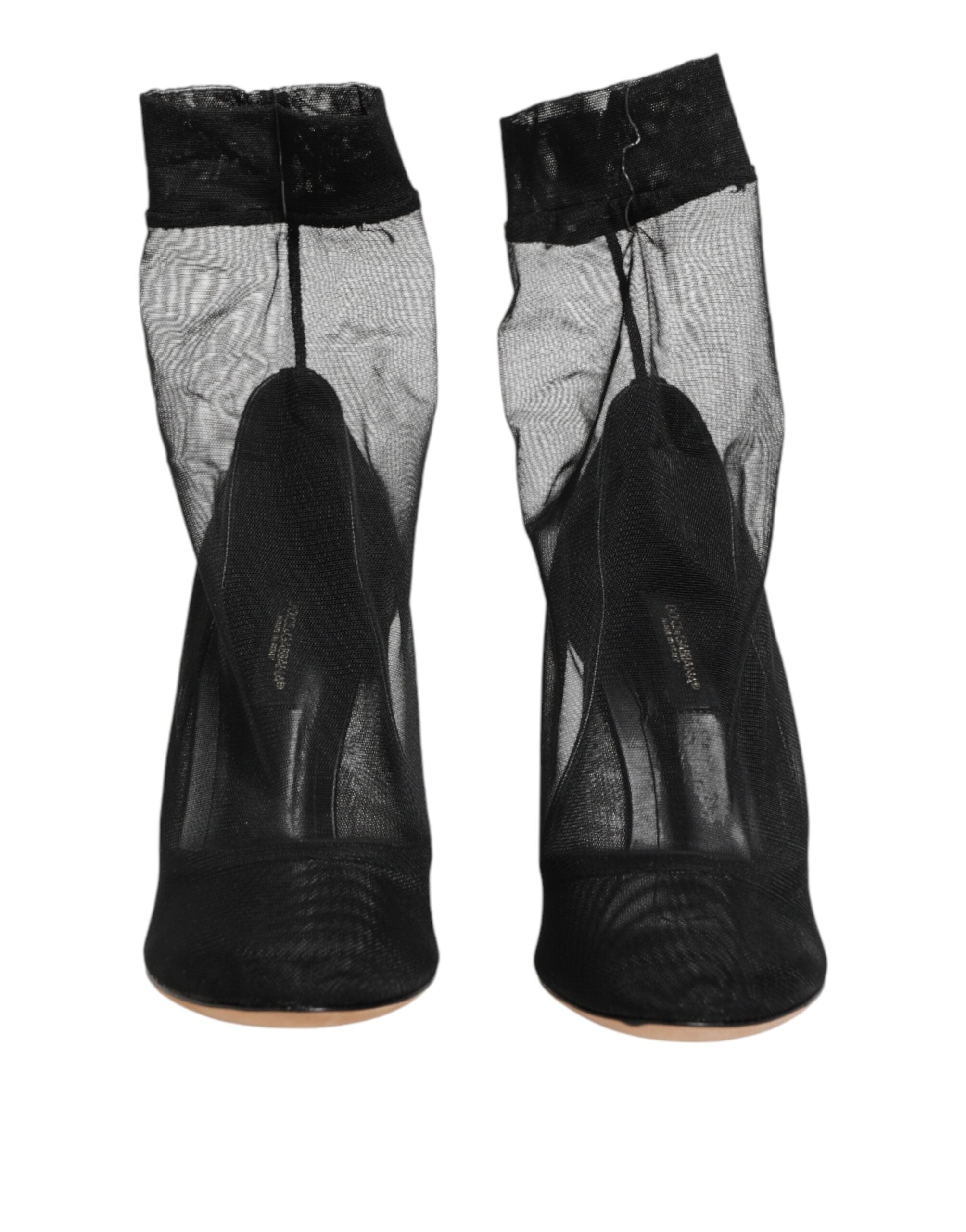 Dolce & Gabbana Black Nylon Stretch Mesh Sock Boots  Shoes Dolce & Gabbana