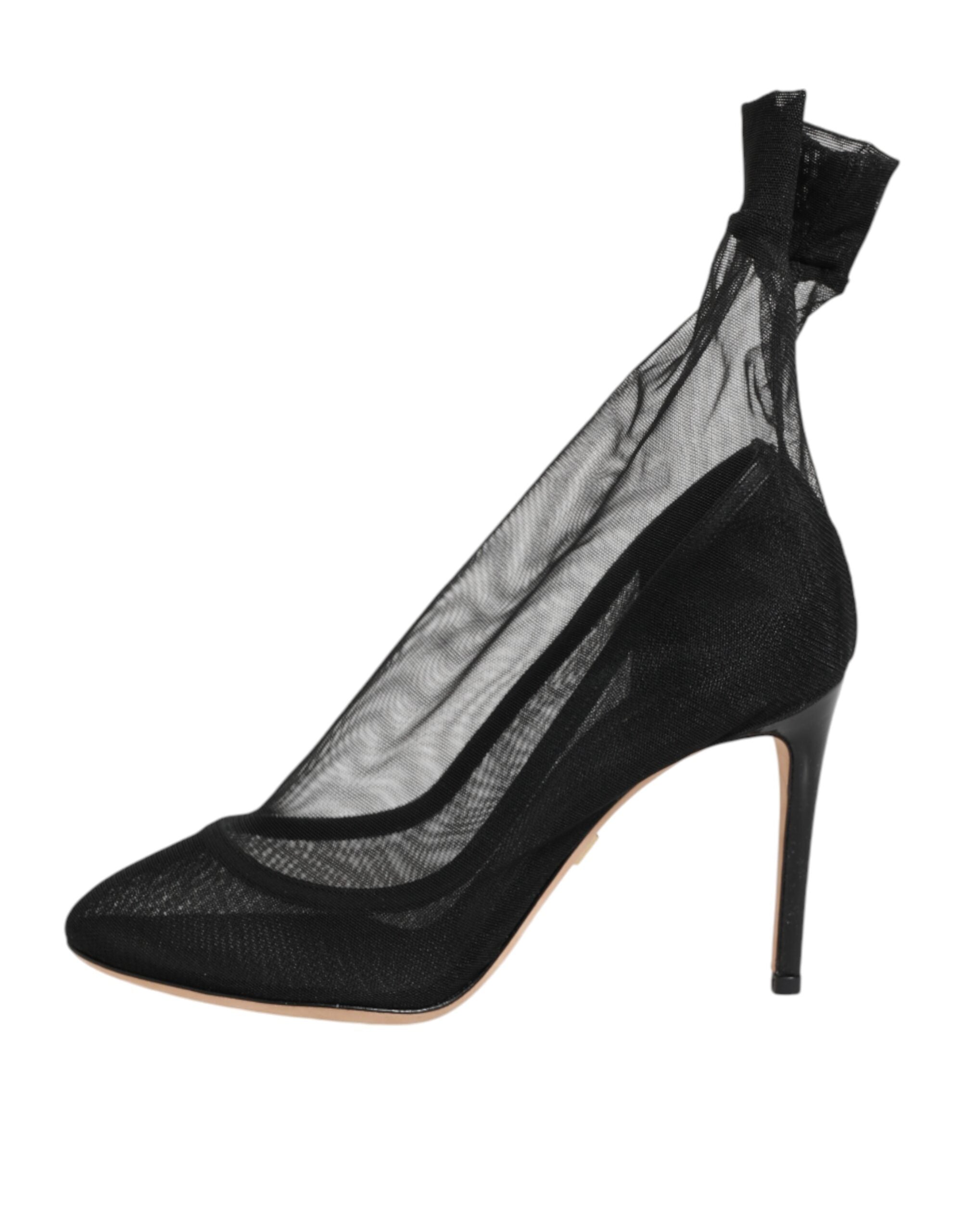 Dolce & Gabbana Black Nylon Stretch Mesh Sock Boots  Shoes Dolce & Gabbana