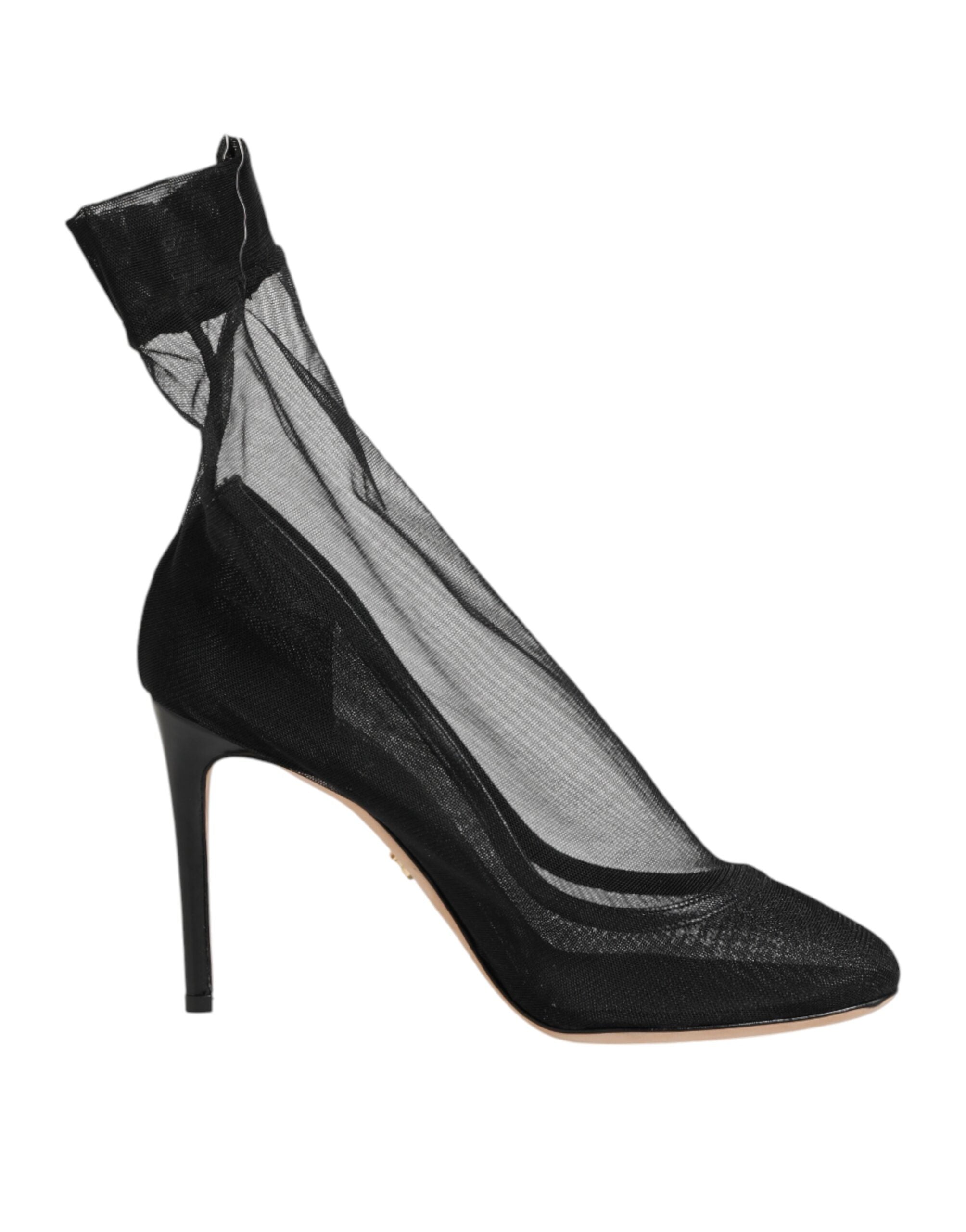 Dolce & Gabbana Black Nylon Stretch Mesh Sock Boots  Shoes Dolce & Gabbana