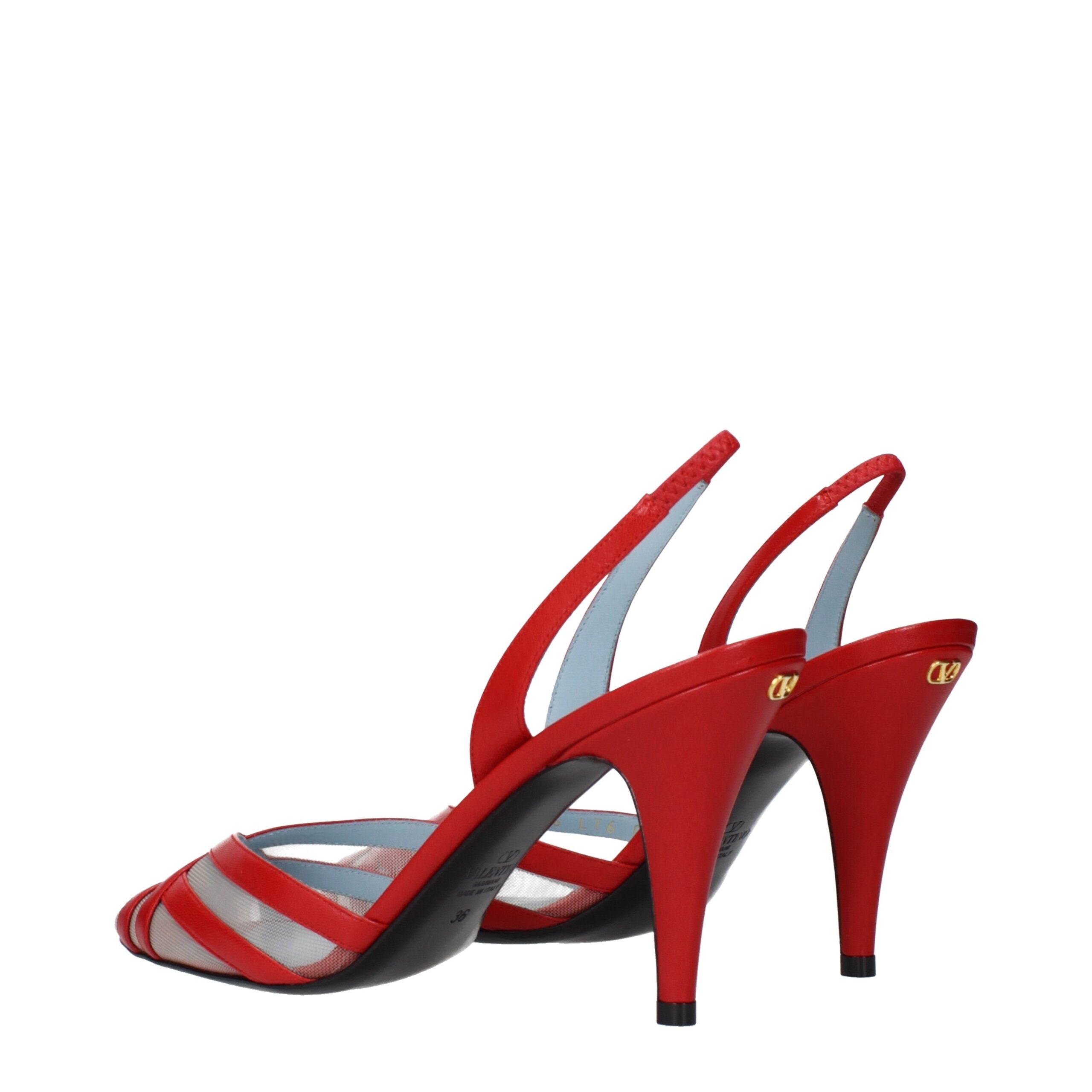Valentino Garavani Red Leather Stiletto Heel Sandals Valentino Garavani