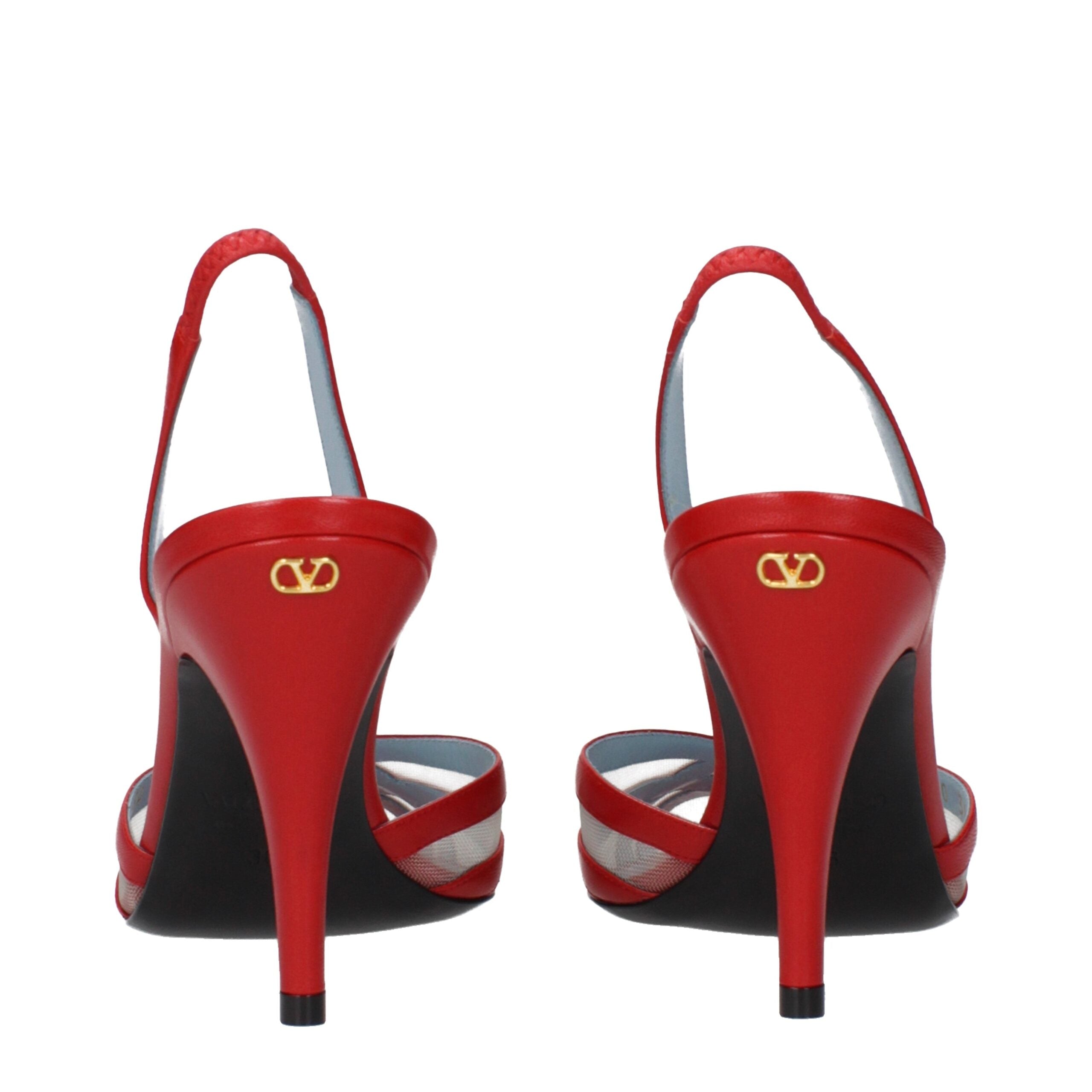 Valentino Garavani Red Leather Stiletto Heel Sandals Valentino Garavani