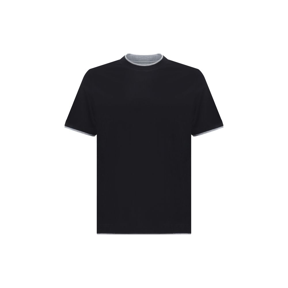 Brunello Cucinelli Black Cotton T-Shirt Brunello Cucinelli