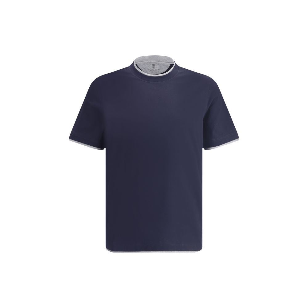 Brunello Cucinelli Blue Cotton T-Shirt Brunello Cucinelli
