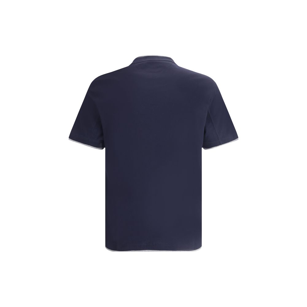 Brunello Cucinelli Blue Cotton T-Shirt Brunello Cucinelli