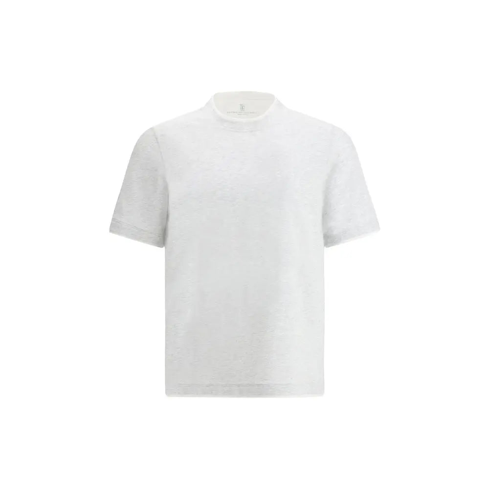 Brunello Cucinelli Gray Cotton T-Shirt Brunello Cucinelli