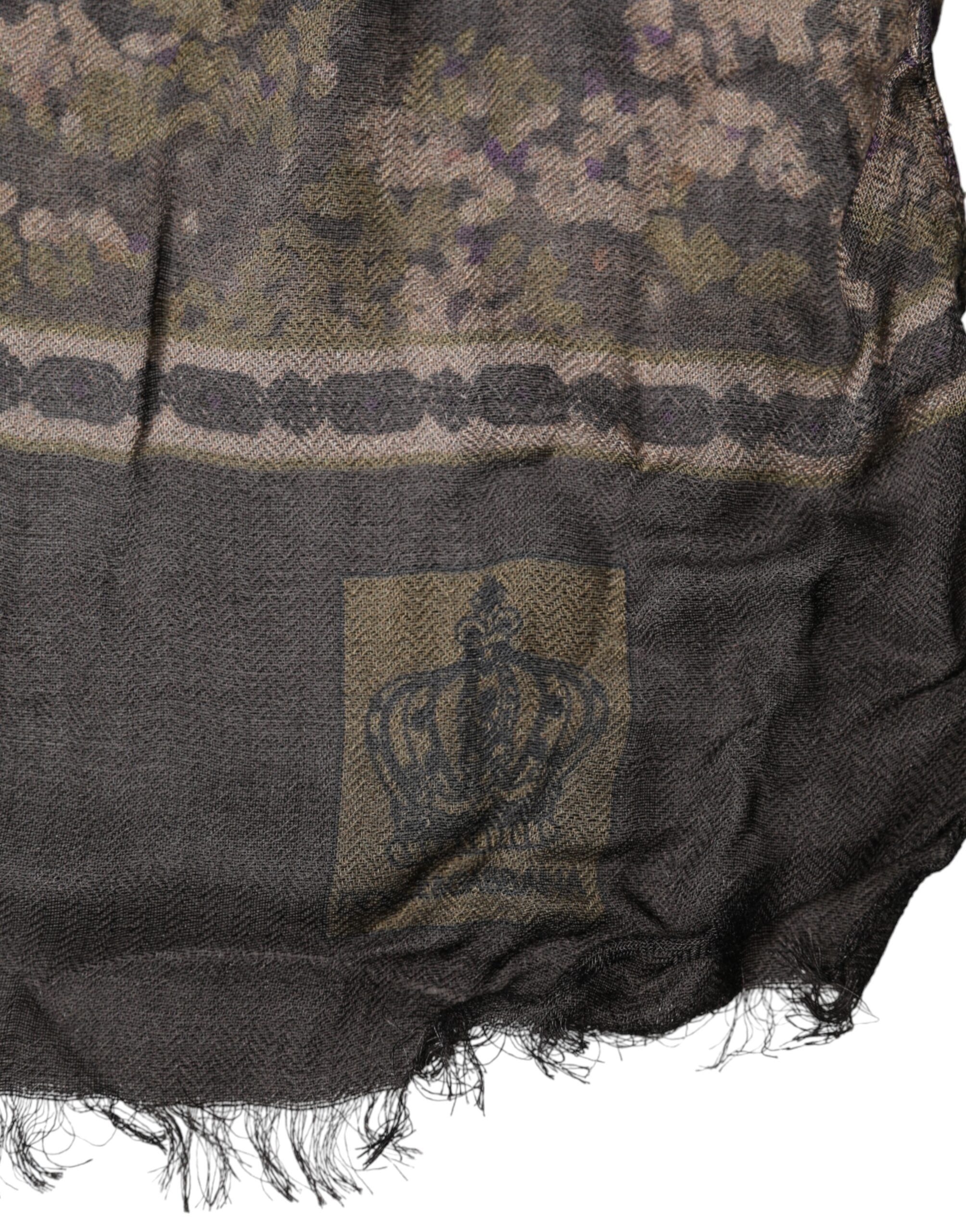 Dolce & Gabbana Brown Camouflage Modal Men Shawl Scarf Dolce & Gabbana
