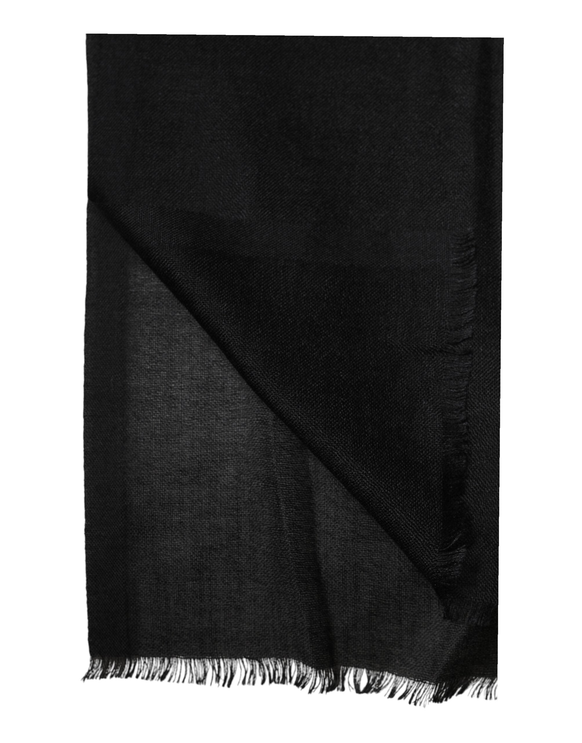 Dolce & Gabbana Black Cashmere Knit Neck Wrap Shawl Scarf Dolce & Gabbana
