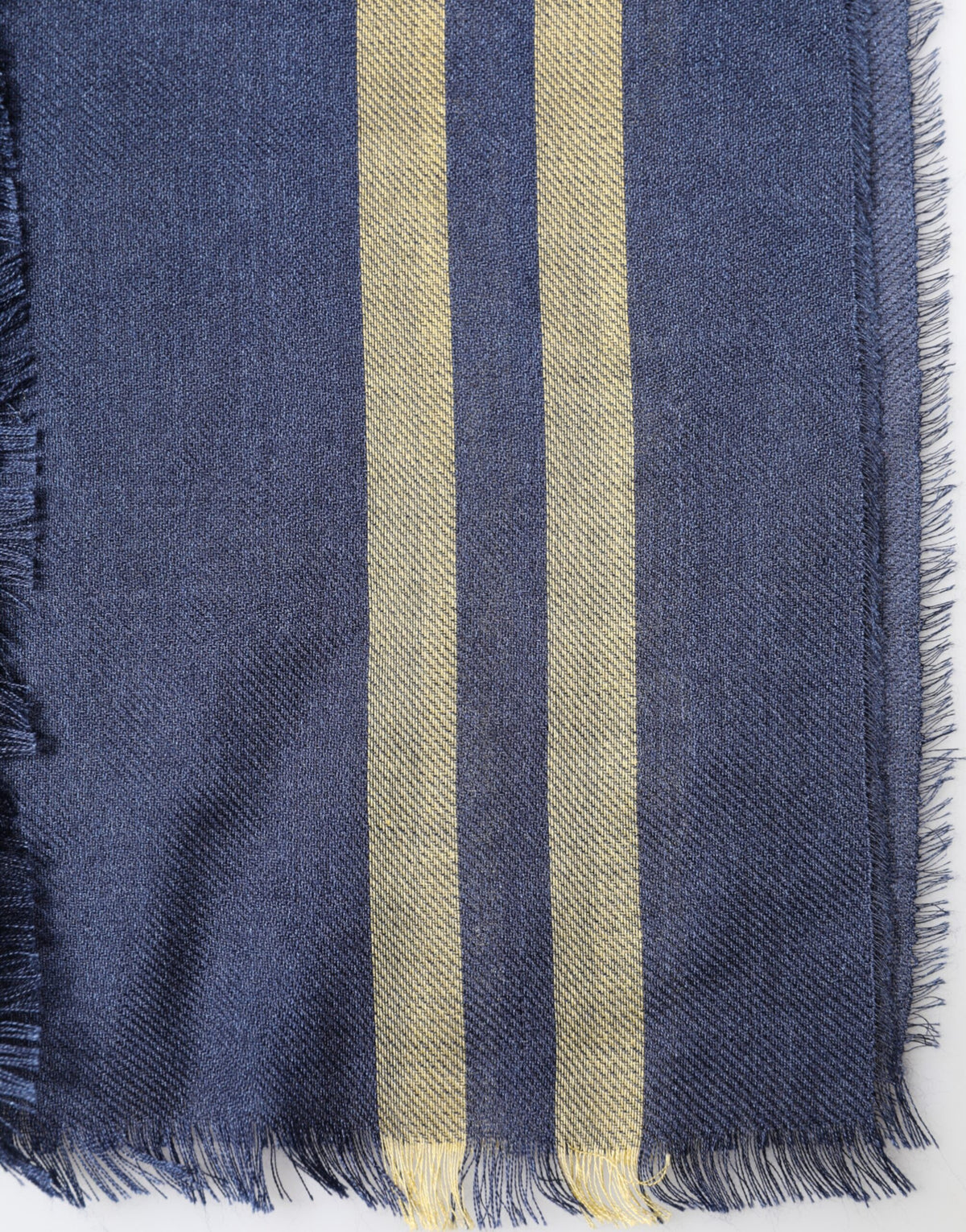 Dolce & Gabbana Blue Cashmere Neck Wrap Shawl Fringes Scarf