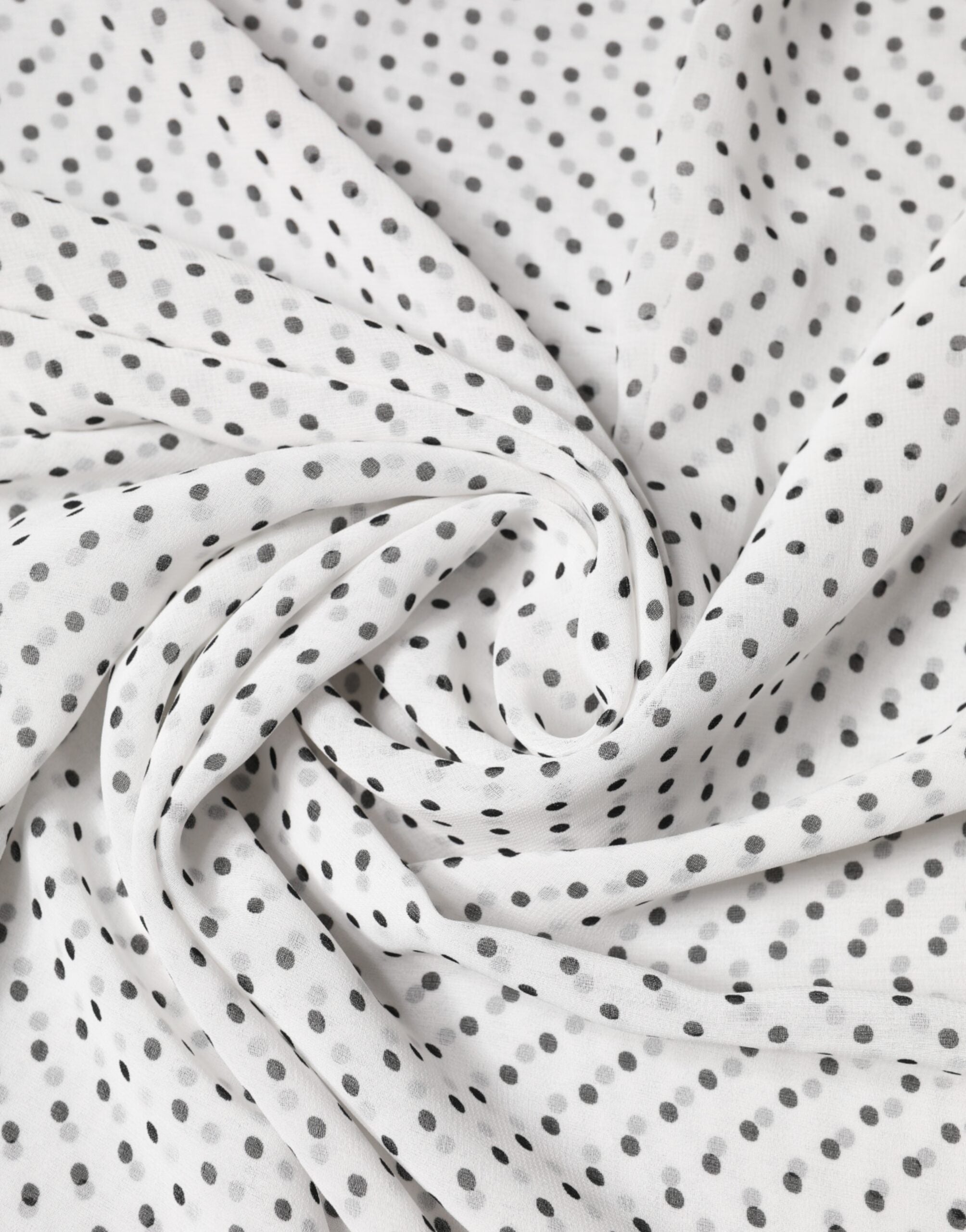 Dolce & Gabbana White Polka Dot Polyester Shawl Scarf Dolce & Gabbana