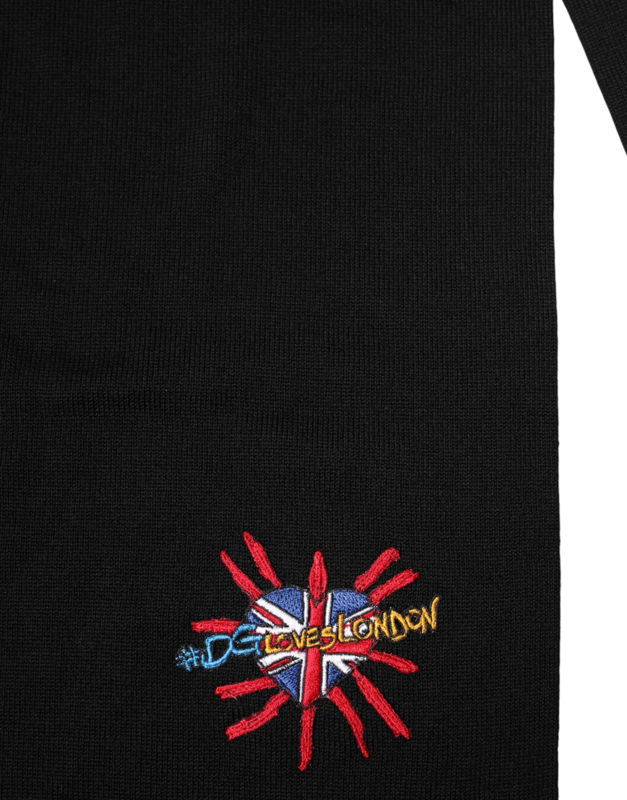Dolce & Gabbana Blue Wool DG Loves London Neck Wrap Scarf Dolce & Gabbana