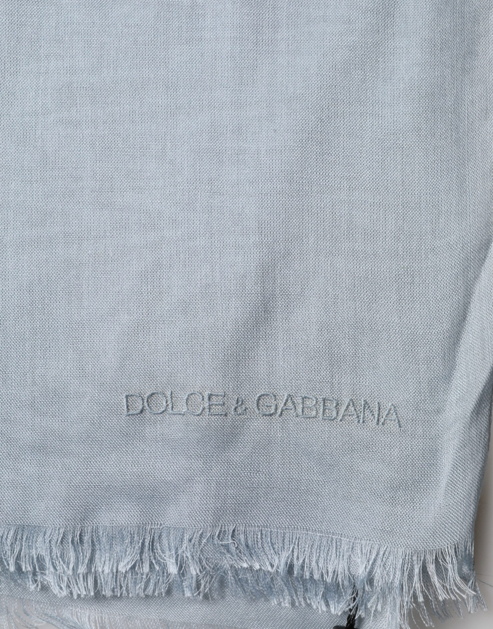 Dolce & Gabbana Light Blue Cashmere Knitted Shawl Dolce & Gabbana