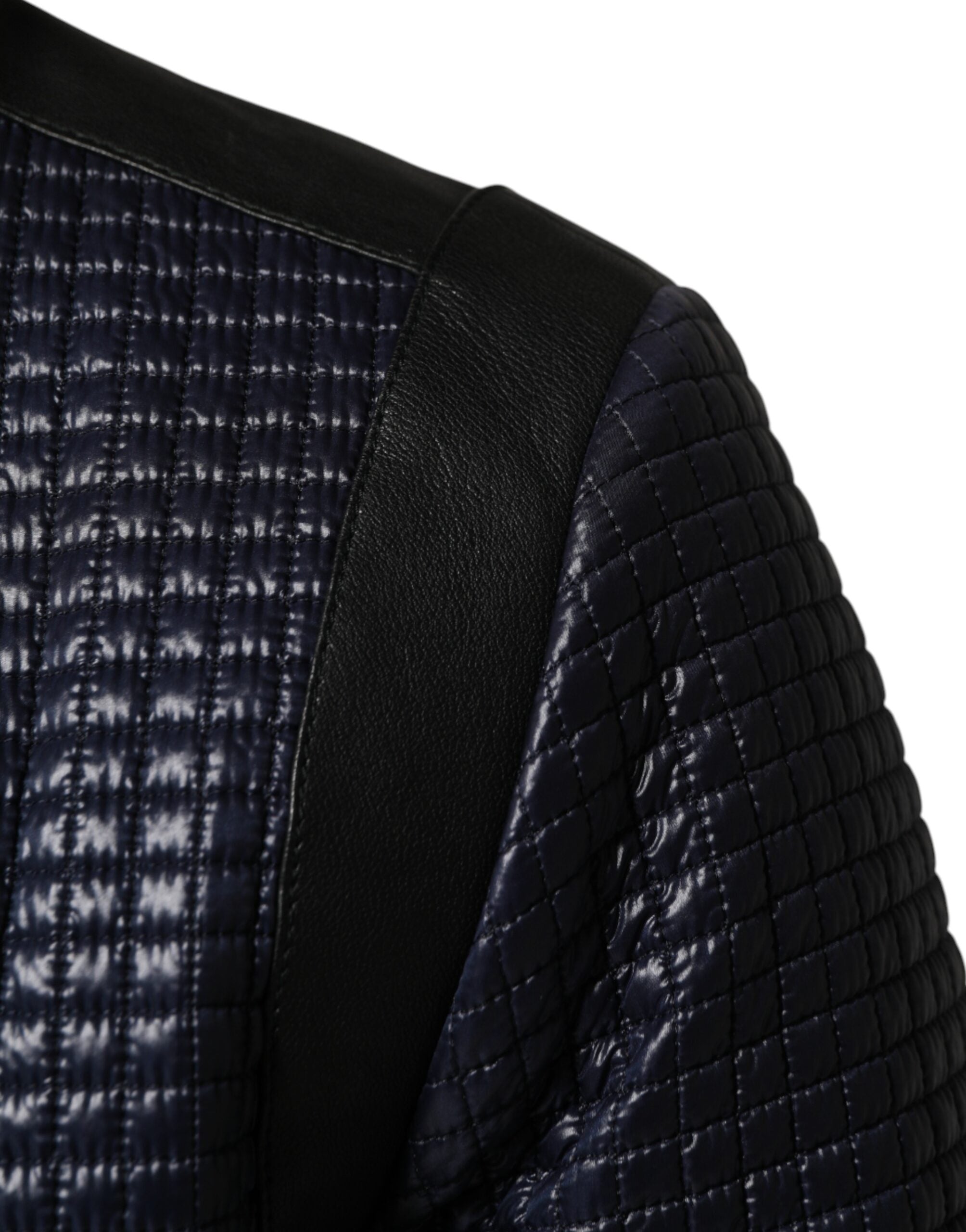 Dolce & Gabbana Blue Nylon Full Zip Bomber Men Jacket Dolce & Gabbana