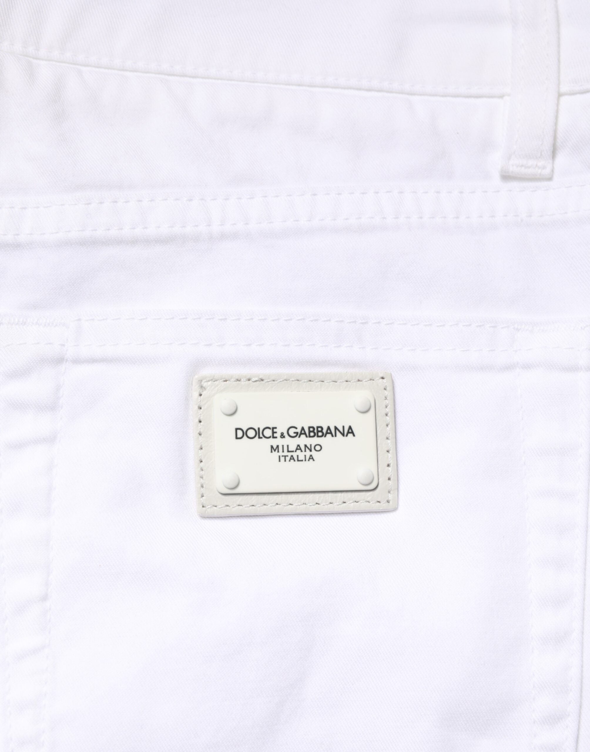 Dolce & Gabbana White Cotton Stretch Skinny Denim Men Jeans Dolce & Gabbana