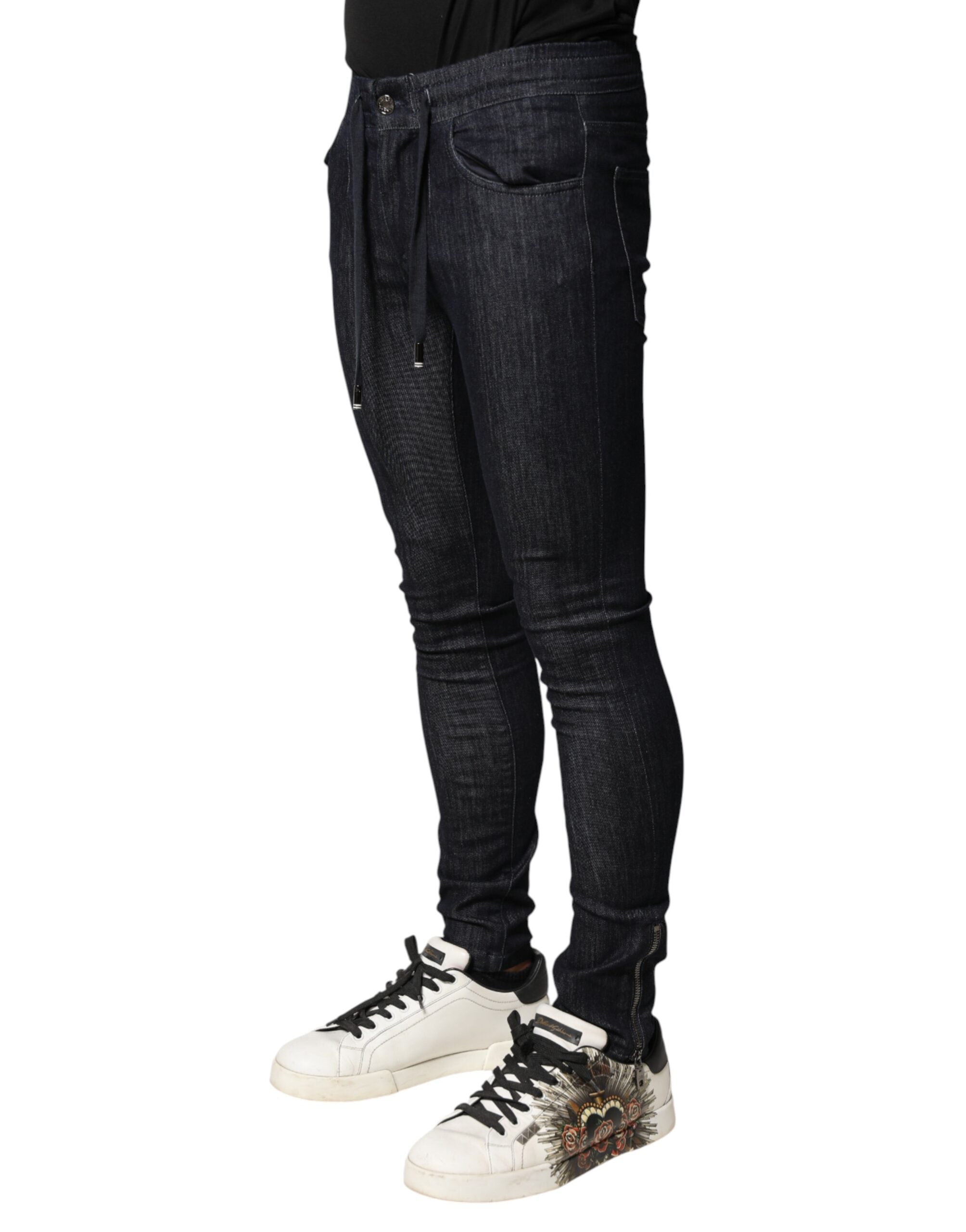 Dolce & Gabbana Black Cotton Stretch Skinny Denim Men Jeans Dolce & Gabbana