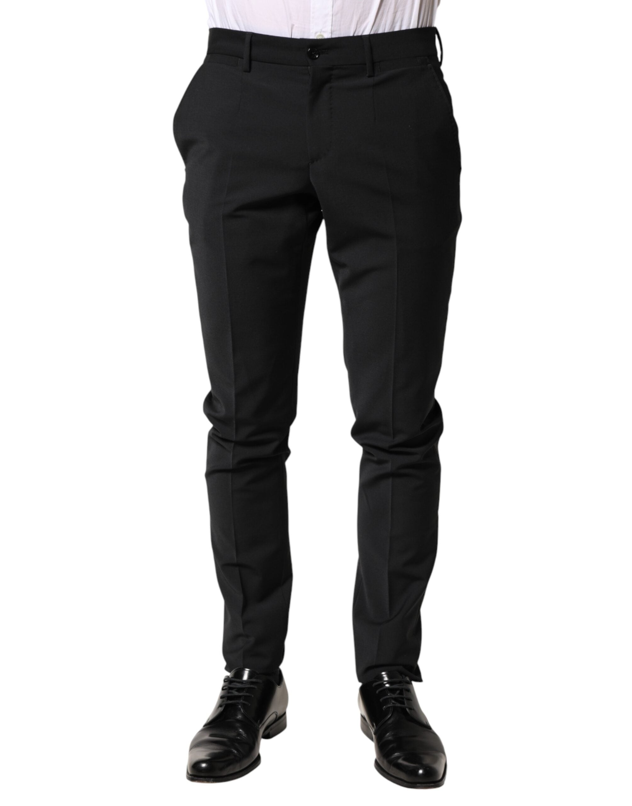 Dolce & Gabbana Black Wool Formal Dress Men Trouser Pants Dolce & Gabbana