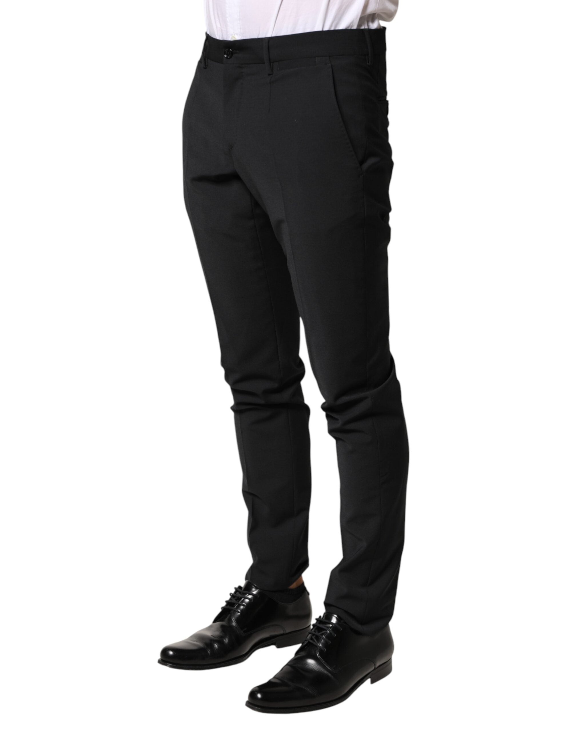 Dolce & Gabbana Black Wool Formal Dress Men Trouser Pants Dolce & Gabbana