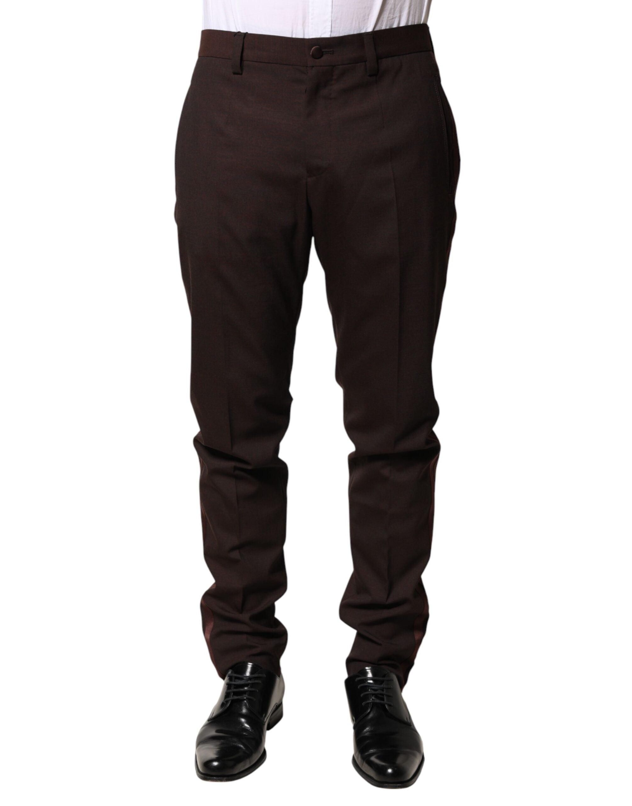 Dolce & Gabbana Brown Polyester Men Dress Trousers Pants Dolce & Gabbana