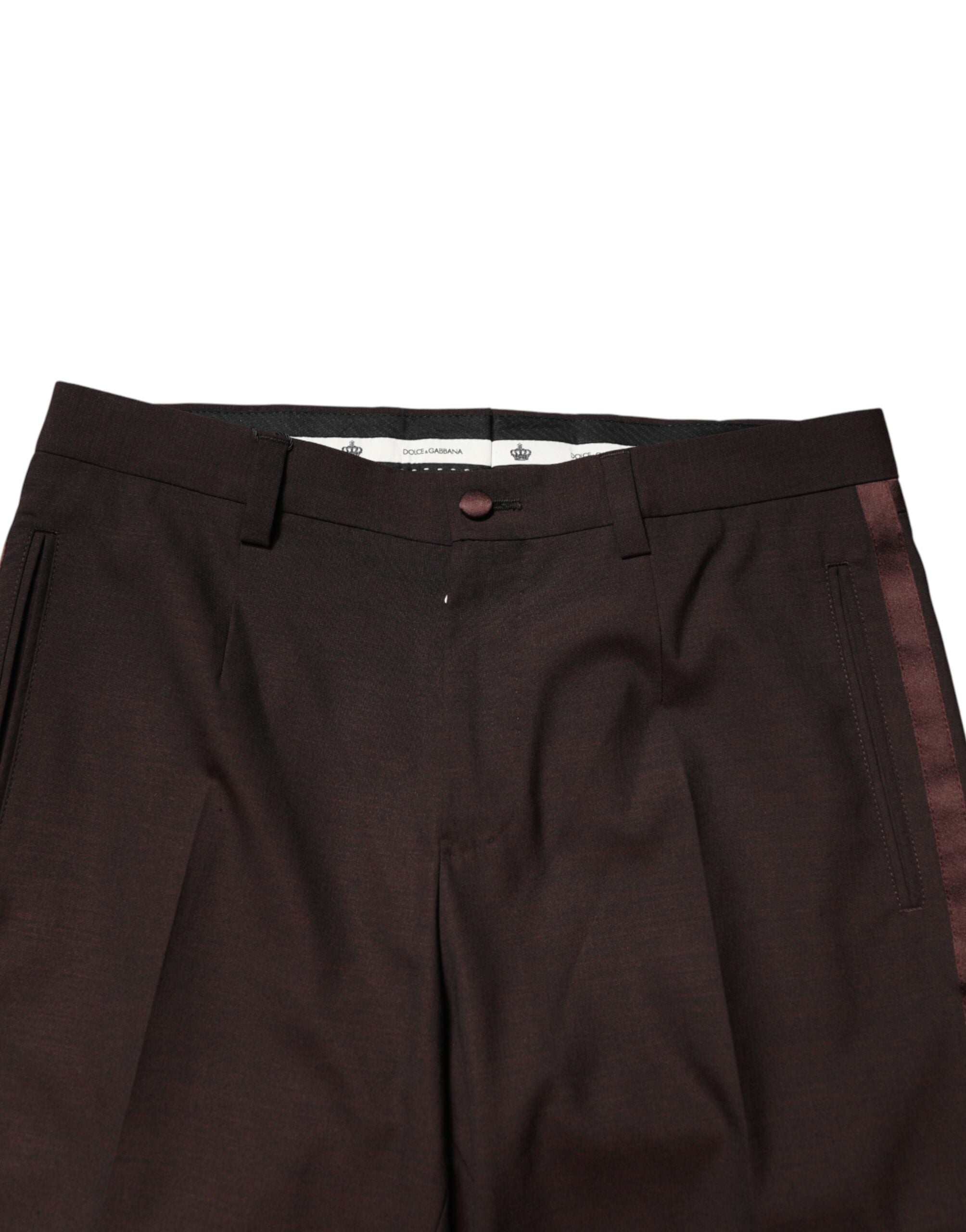 Dolce & Gabbana Brown Polyester Men Dress Trousers Pants Dolce & Gabbana