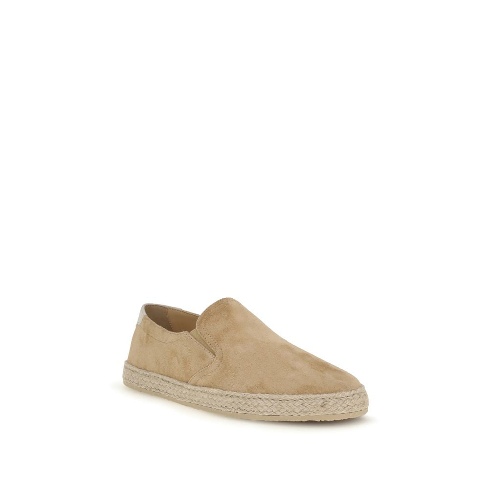 Brunello Cucinelli Beige Calf Leather Bos Taurus Espadrilles Brunello Cucinelli