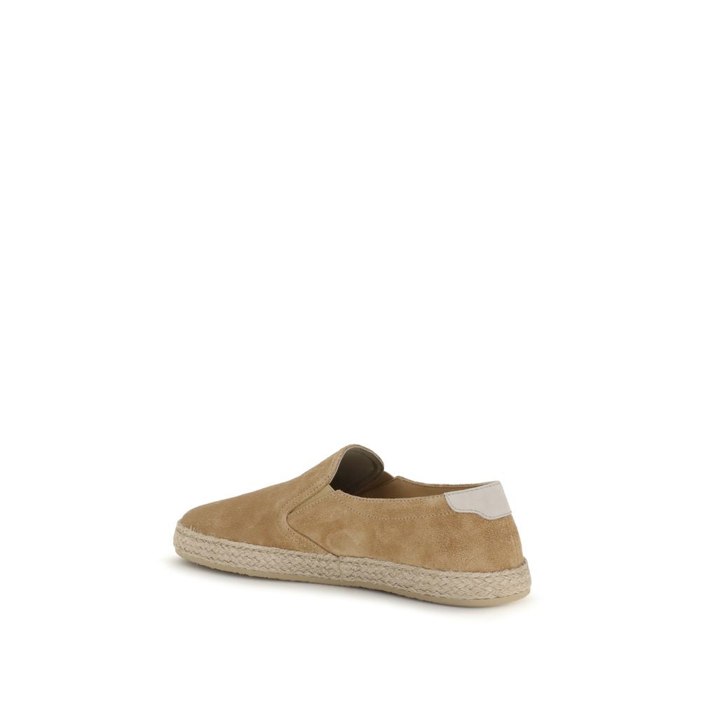Brunello Cucinelli Beige Calf Leather Bos Taurus Espadrilles Brunello Cucinelli