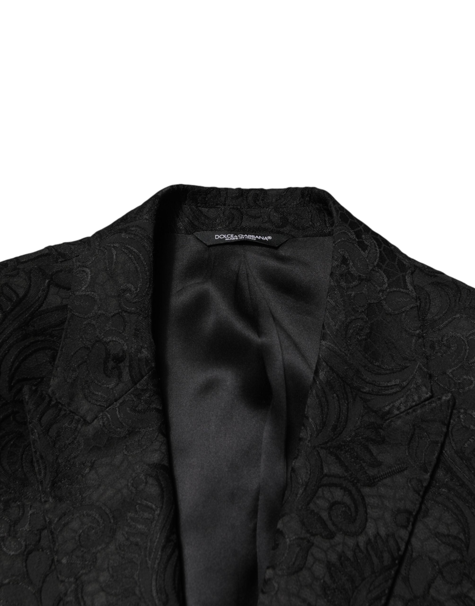 Dolce & Gabbana Black Brocade Single Breasted 2 Piece Suit Dolce & Gabbana