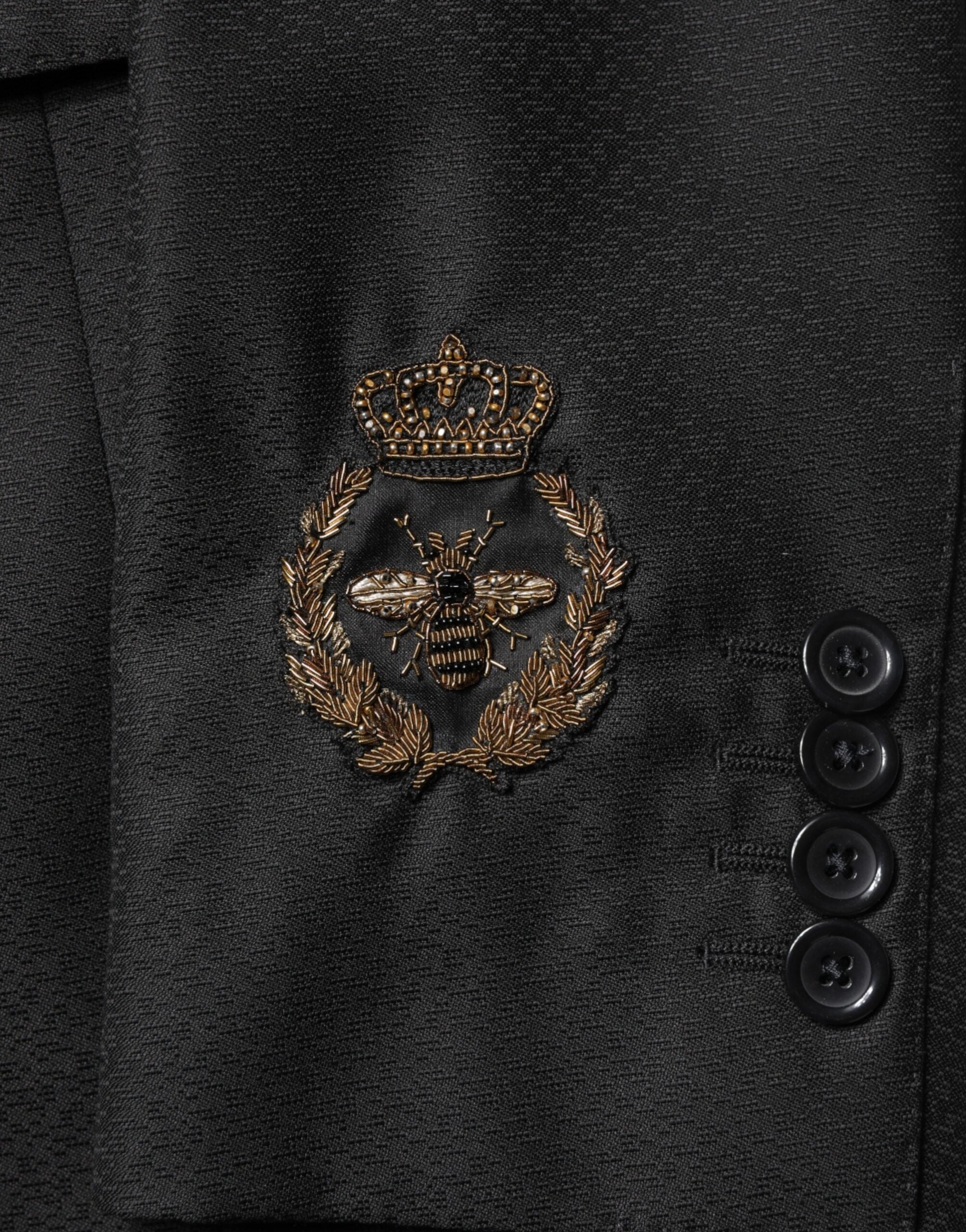 Dolce & Gabbana Black Embellished Single Breasted 2 Pc Suit Dolce & Gabbana