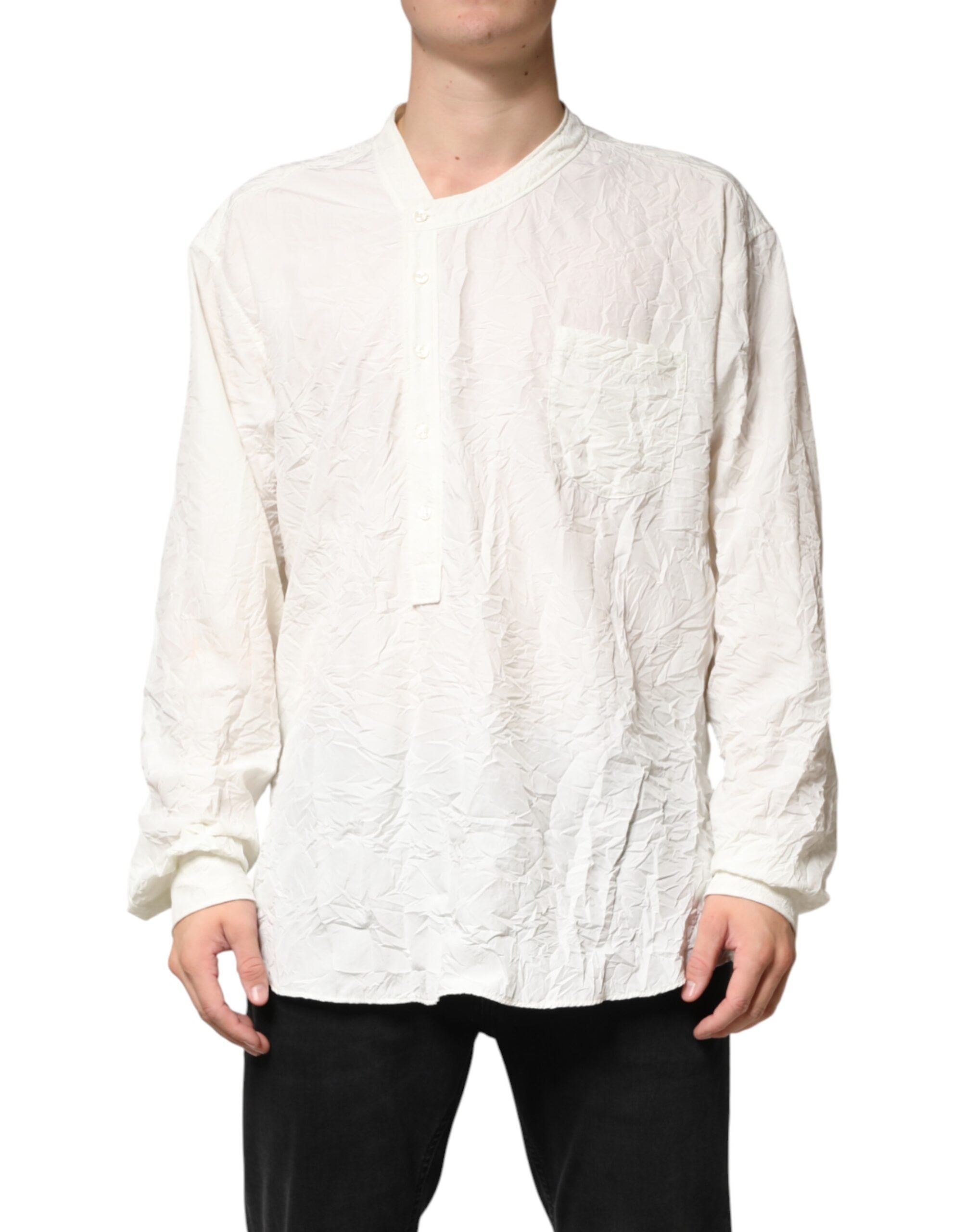 Dolce & Gabbana White Cotton Men Long Sleeves Men Shirt Dolce & Gabbana