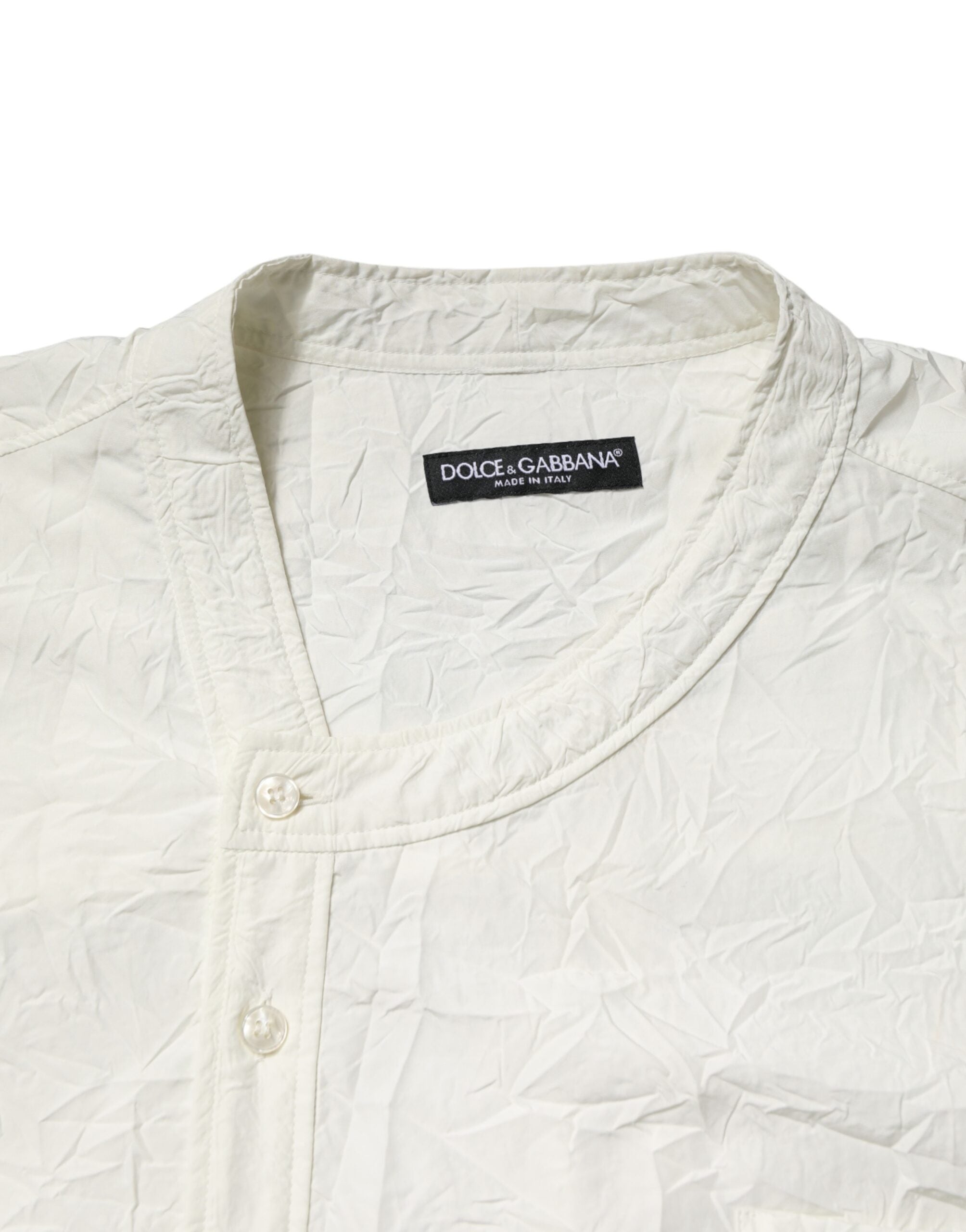 Dolce & Gabbana White Cotton Men Long Sleeves Men Shirt Dolce & Gabbana