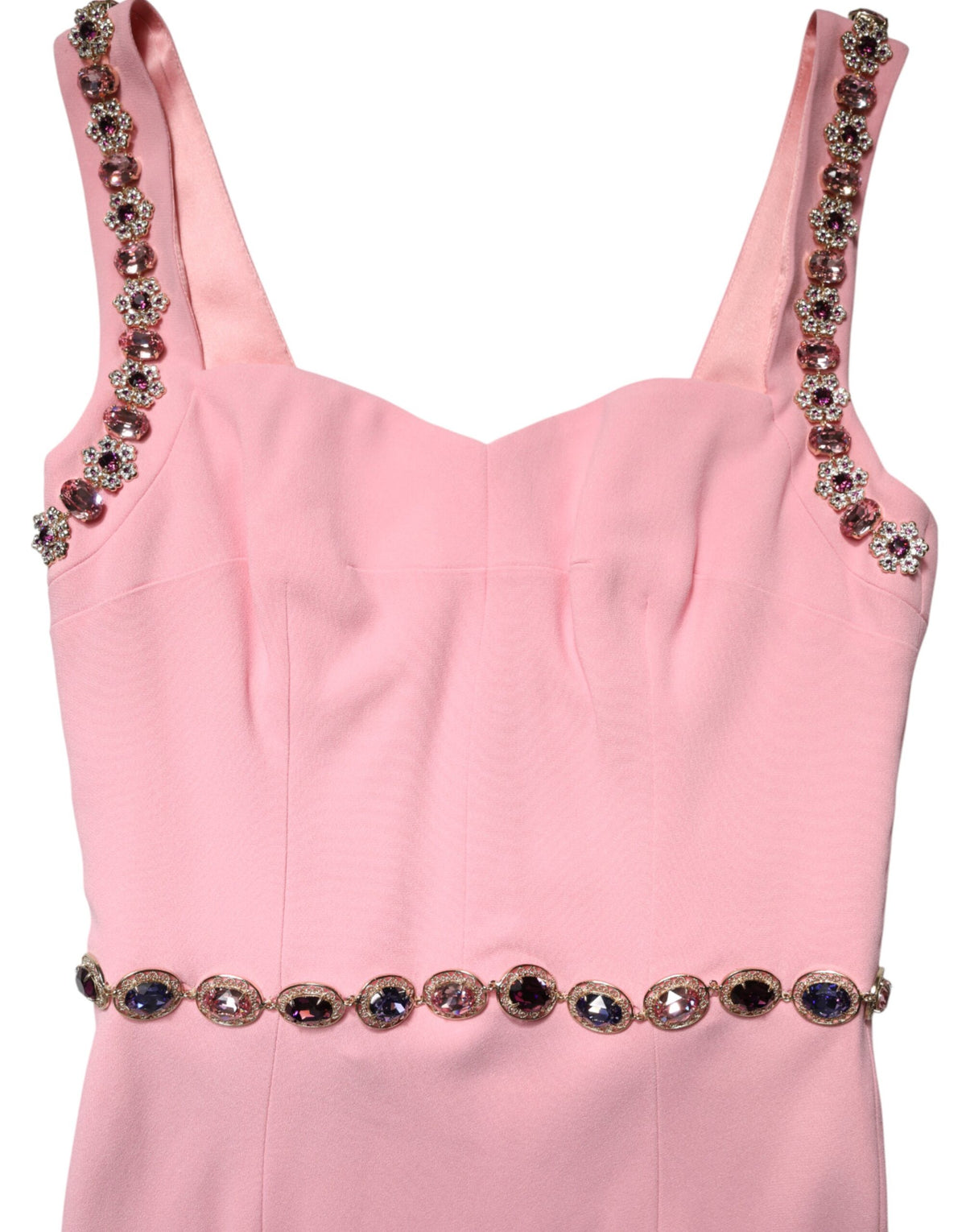 Dolce & Gabbana Pink Embellished Sheath Mermaid Gown Dress