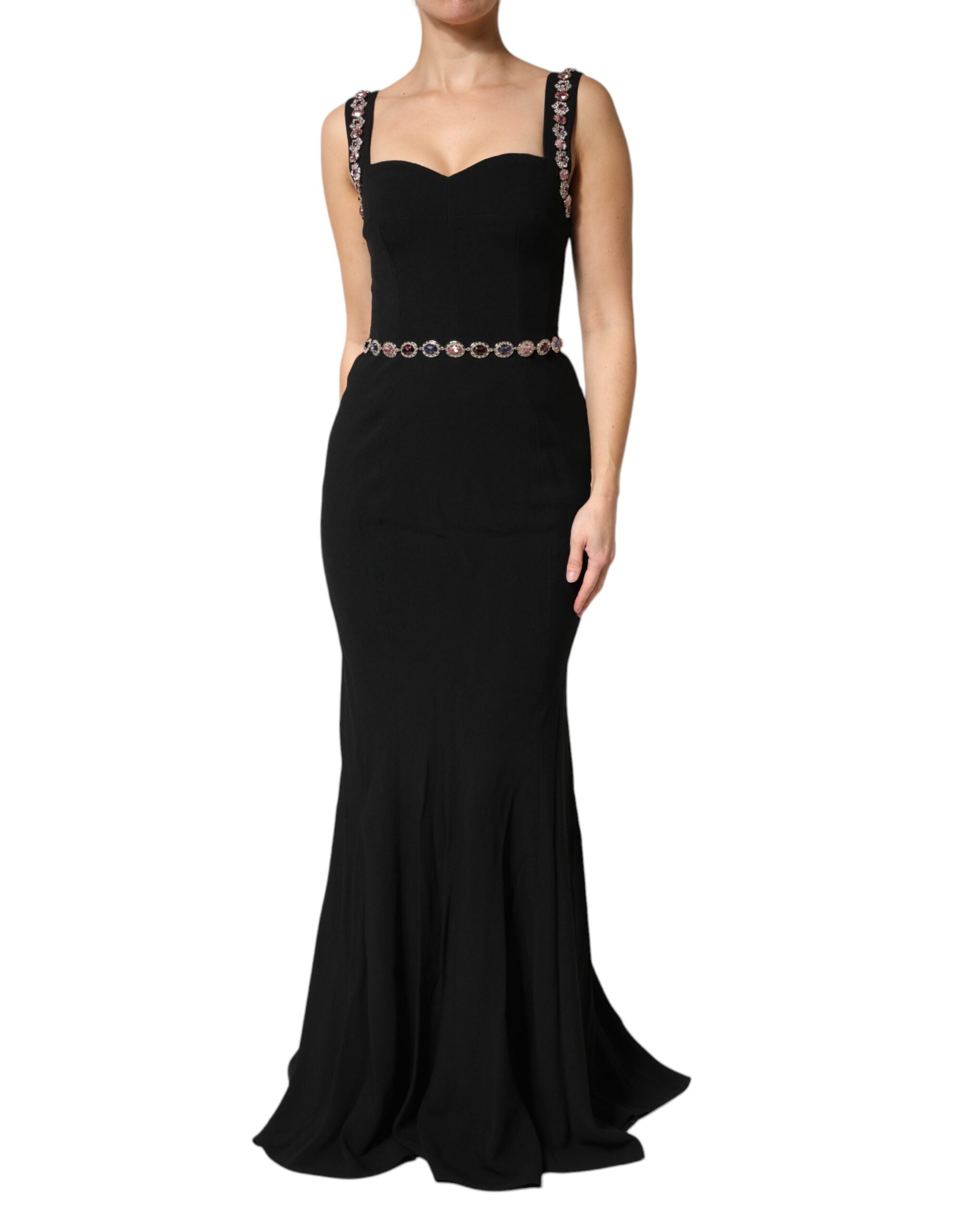 Dolce & Gabbana Black Embellished Sheath MermaidGown Dress Dolce & Gabbana