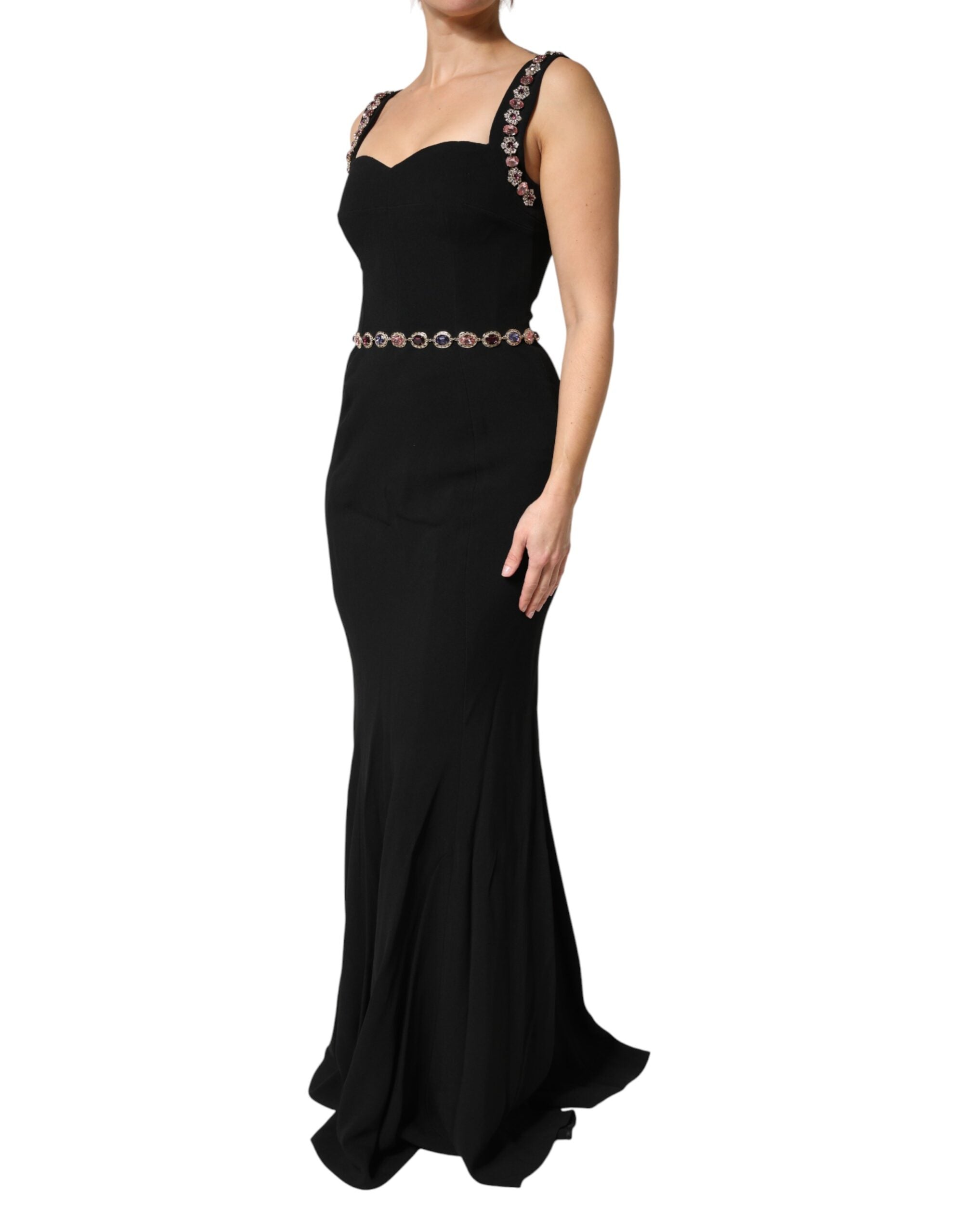 Dolce & Gabbana Black Embellished Sheath MermaidGown Dress Dolce & Gabbana