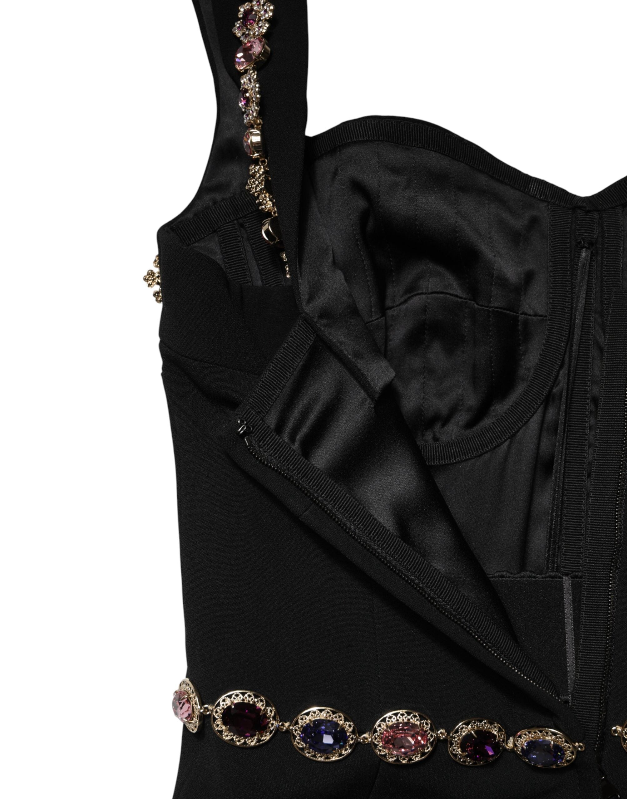Dolce & Gabbana Black Embellished Sheath MermaidGown Dress Dolce & Gabbana