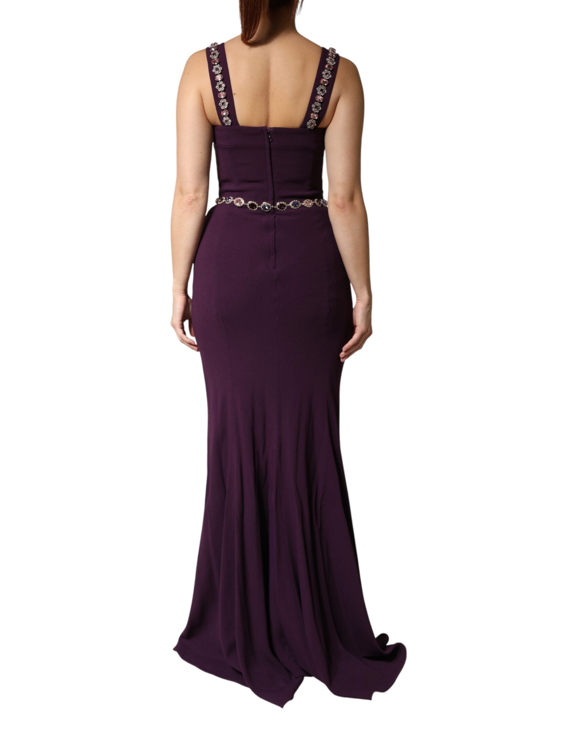 Dolce & Gabbana Violet Embellished Sheath Mermaid Gown Dress Dolce & Gabbana