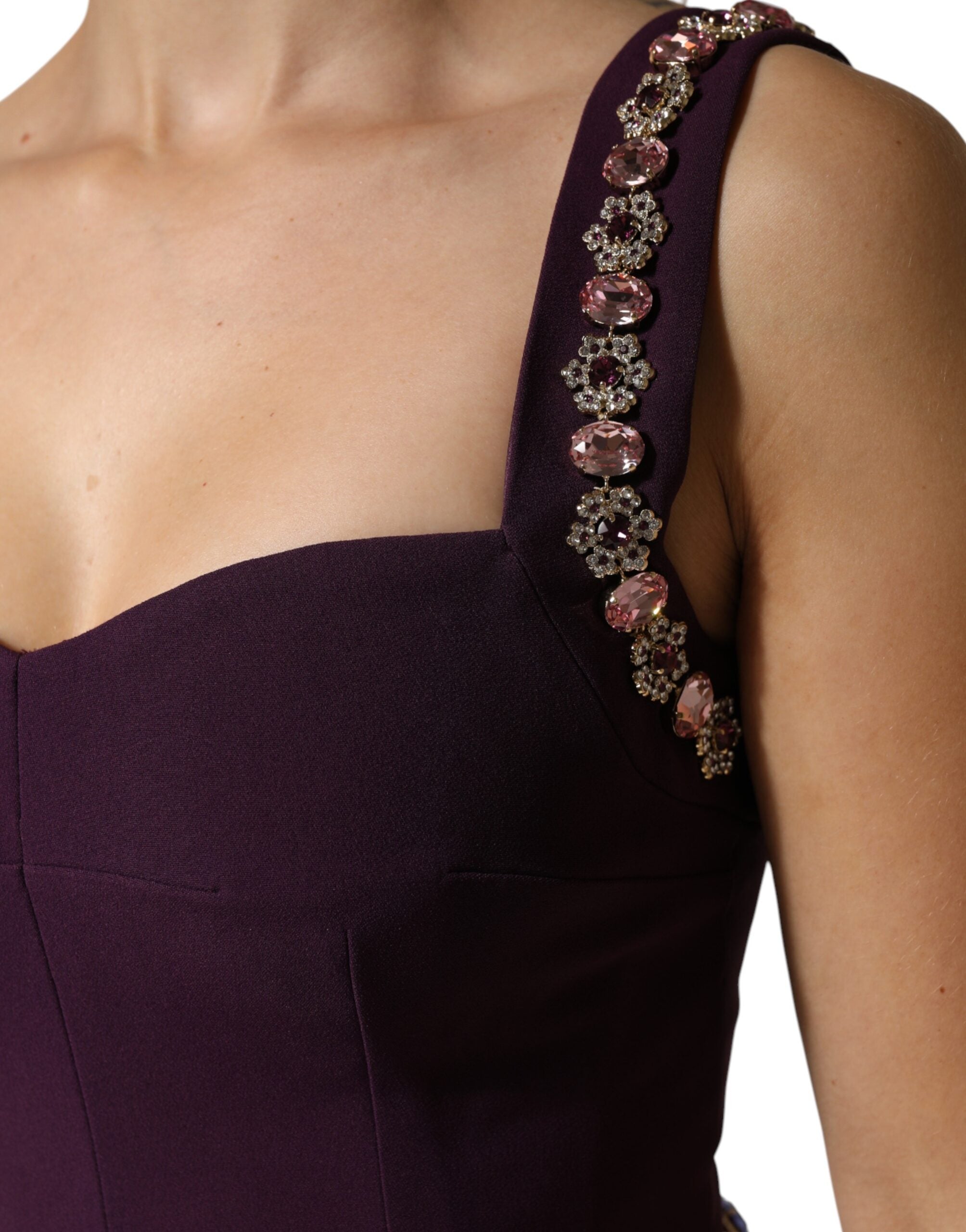 Dolce & Gabbana Violet Embellished Sheath Mermaid Gown Dress Dolce & Gabbana