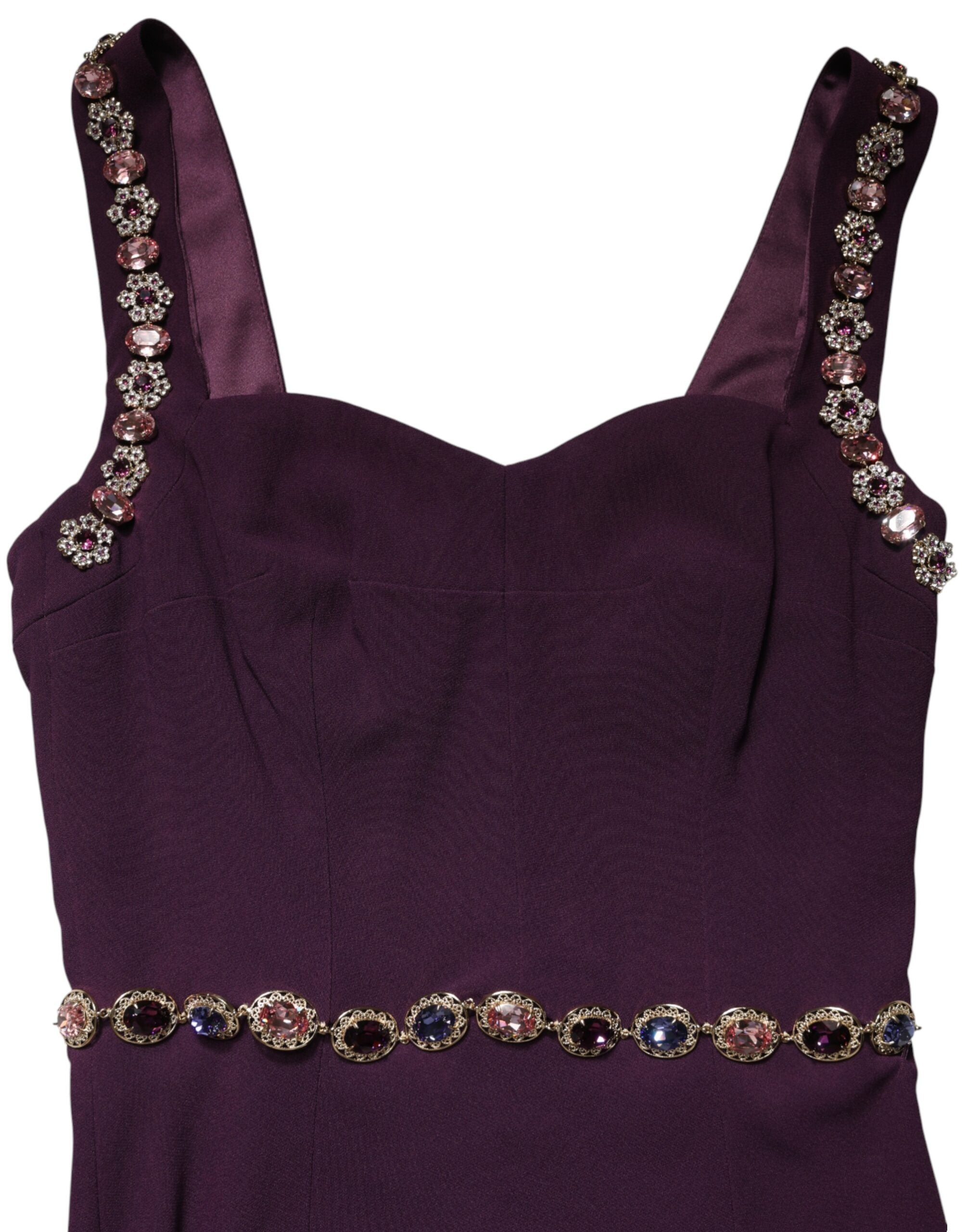 Dolce & Gabbana Violet Embellished Sheath Mermaid Gown Dress Dolce & Gabbana