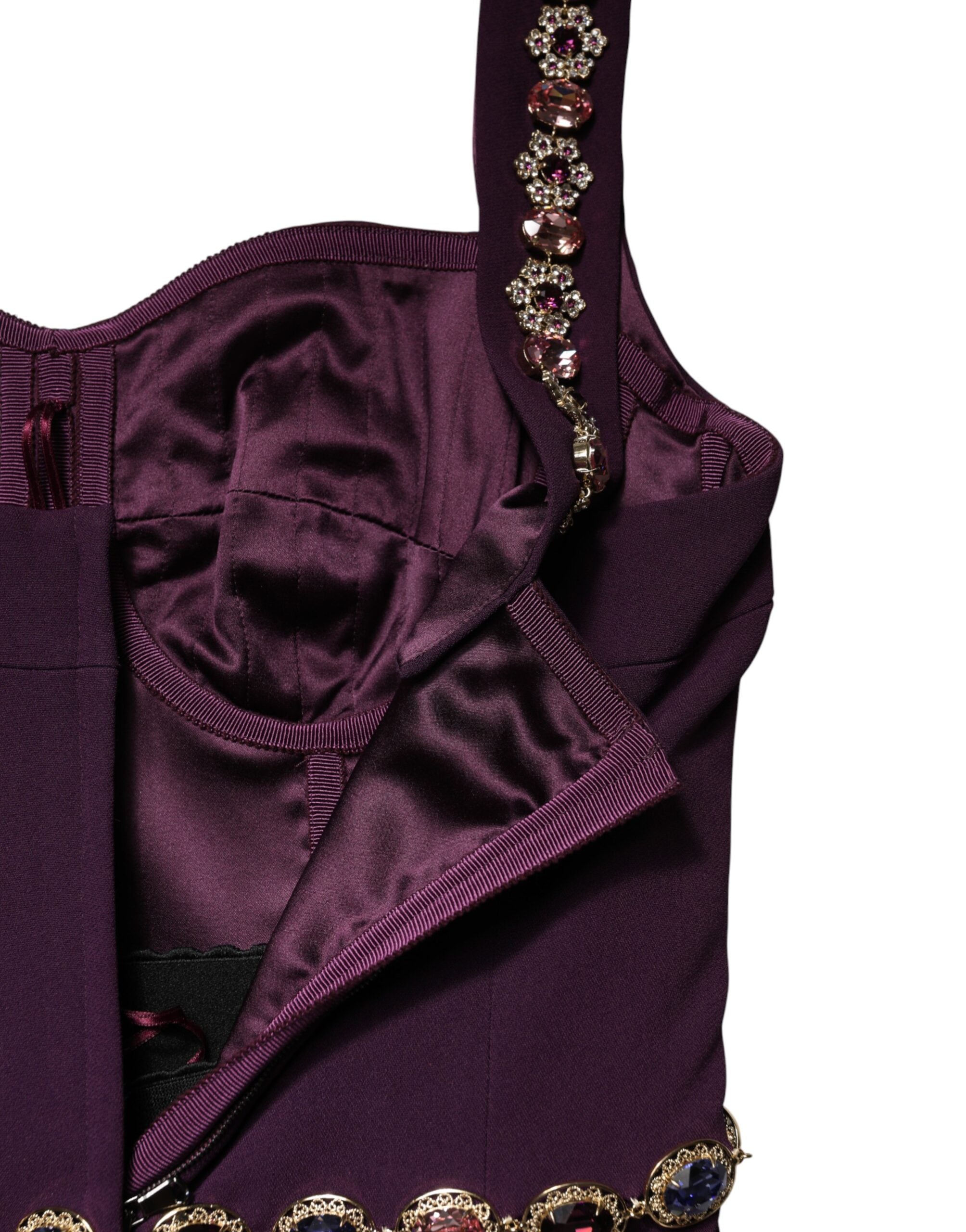 Dolce & Gabbana Violet Embellished Sheath Mermaid Gown Dress Dolce & Gabbana