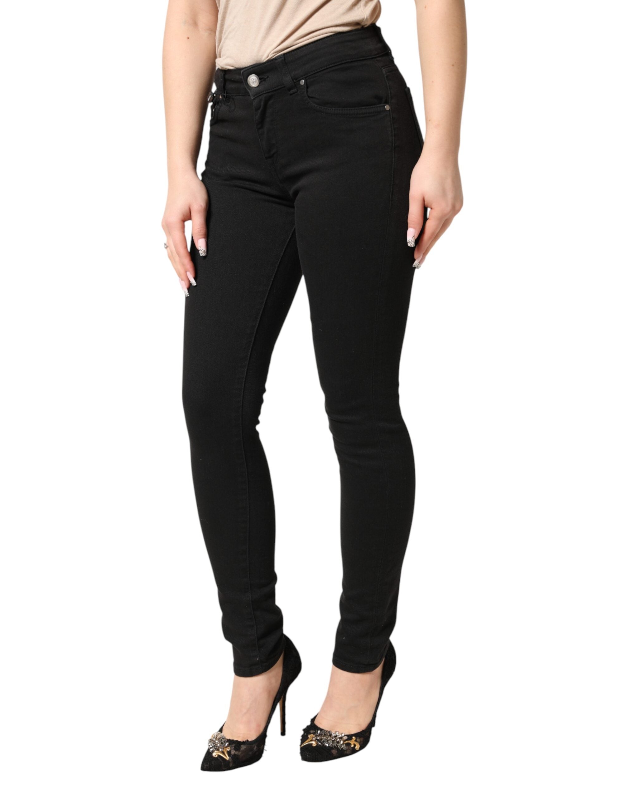 Dolce & Gabbana Black Cotton Stretch Skinny Denim Jeans Dolce & Gabbana