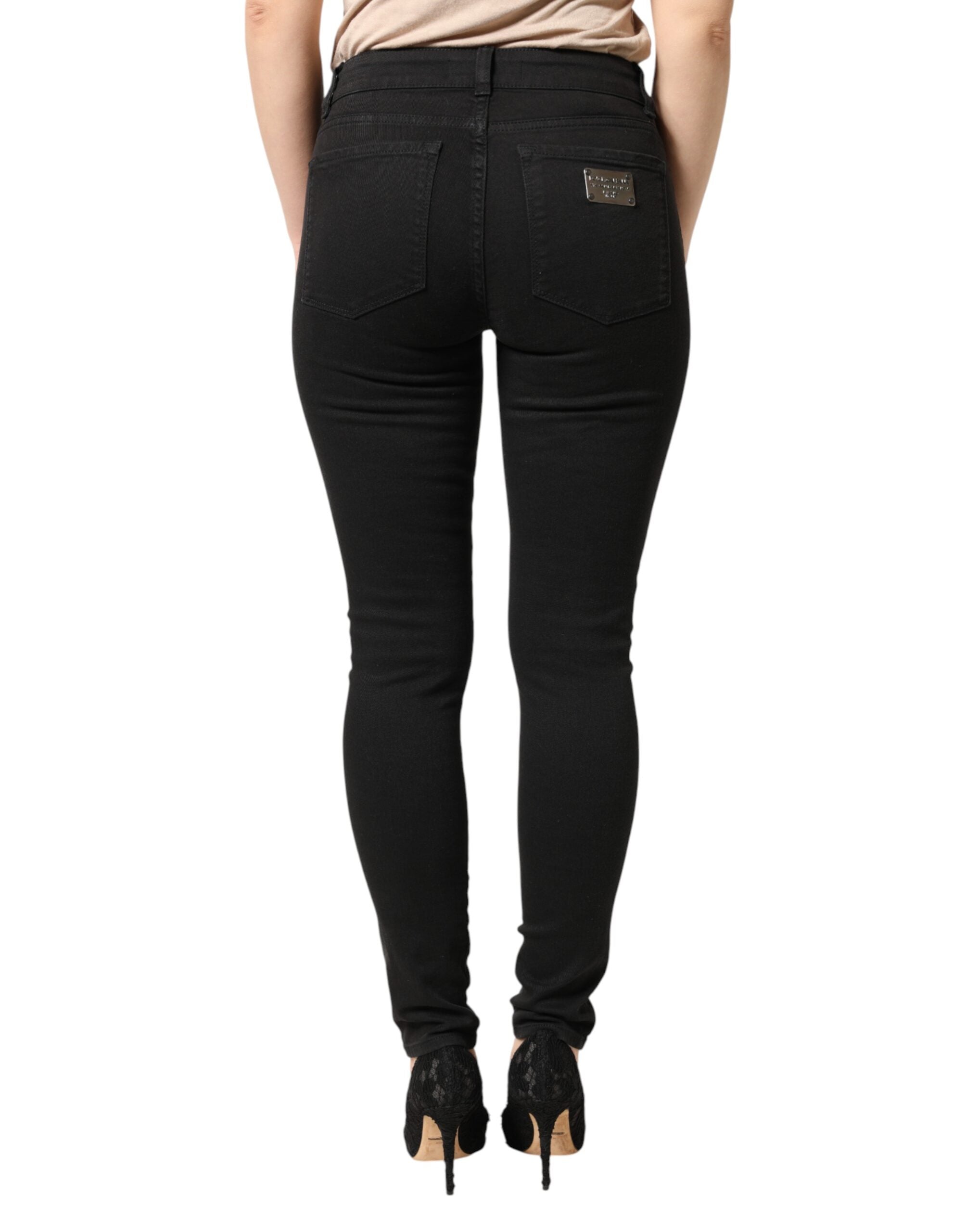 Dolce & Gabbana Black Cotton Stretch Skinny Denim Jeans Dolce & Gabbana