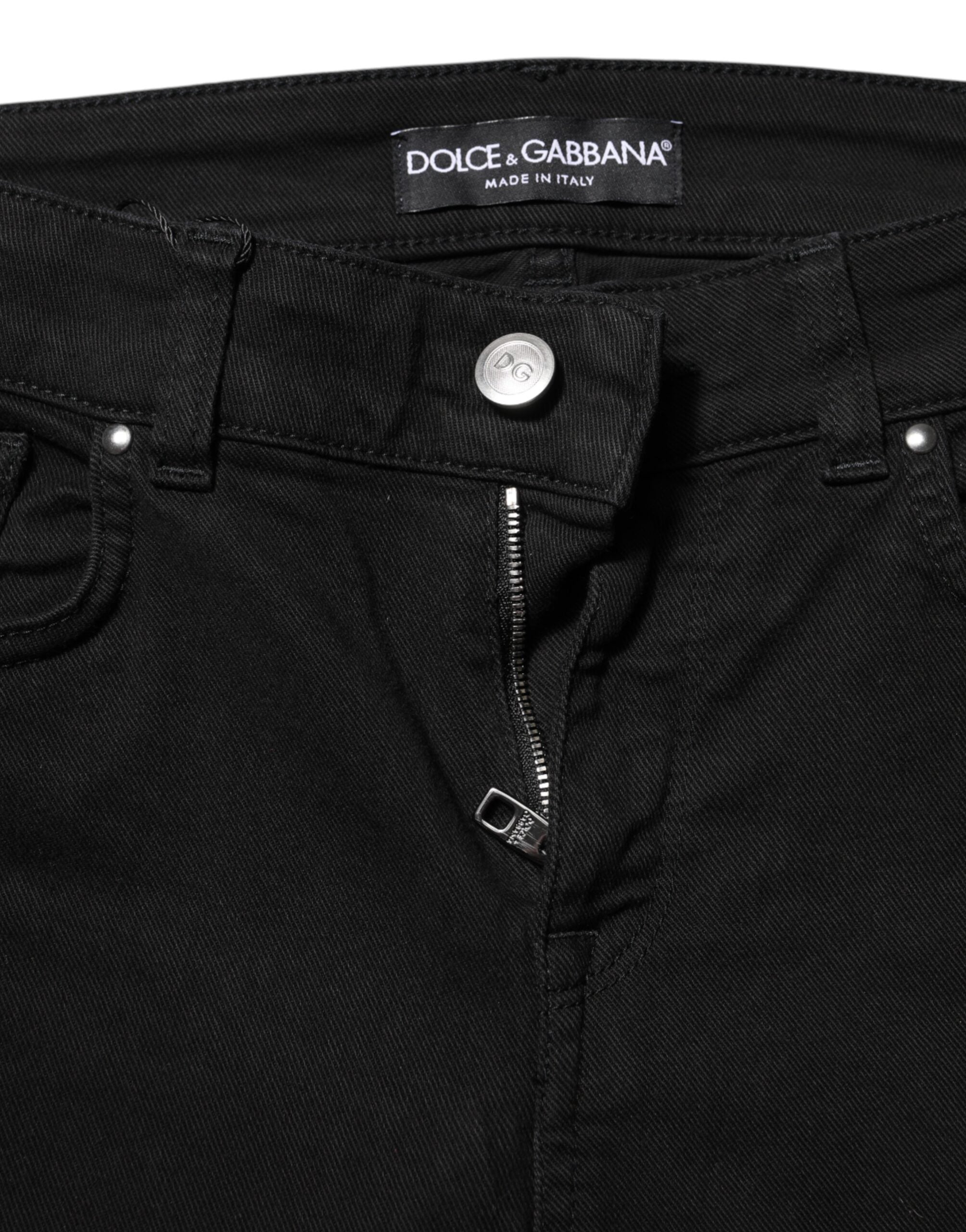 Dolce & Gabbana Black Cotton Casual Skinny Denim Jeans Dolce & Gabbana