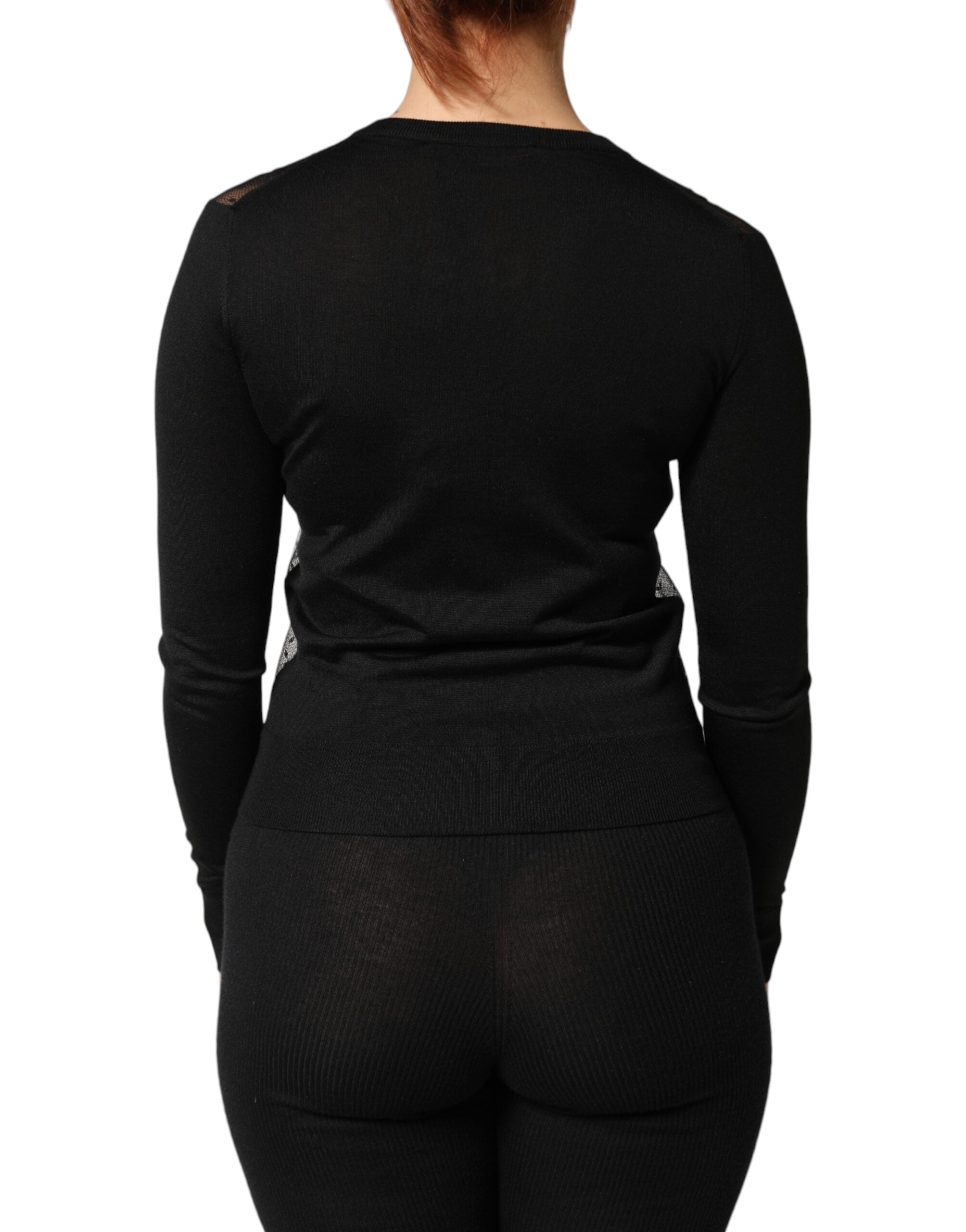 Dolce & Gabbana Black Sheer Button Down Cardigan Sweater Dolce & Gabbana