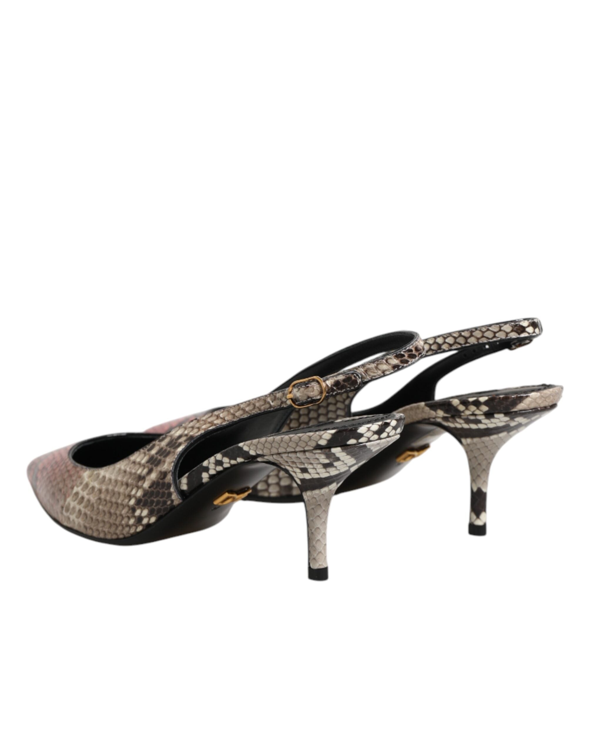 Dolce & Gabbana Multicolor Leather Heels Slingback Shoes Dolce & Gabbana