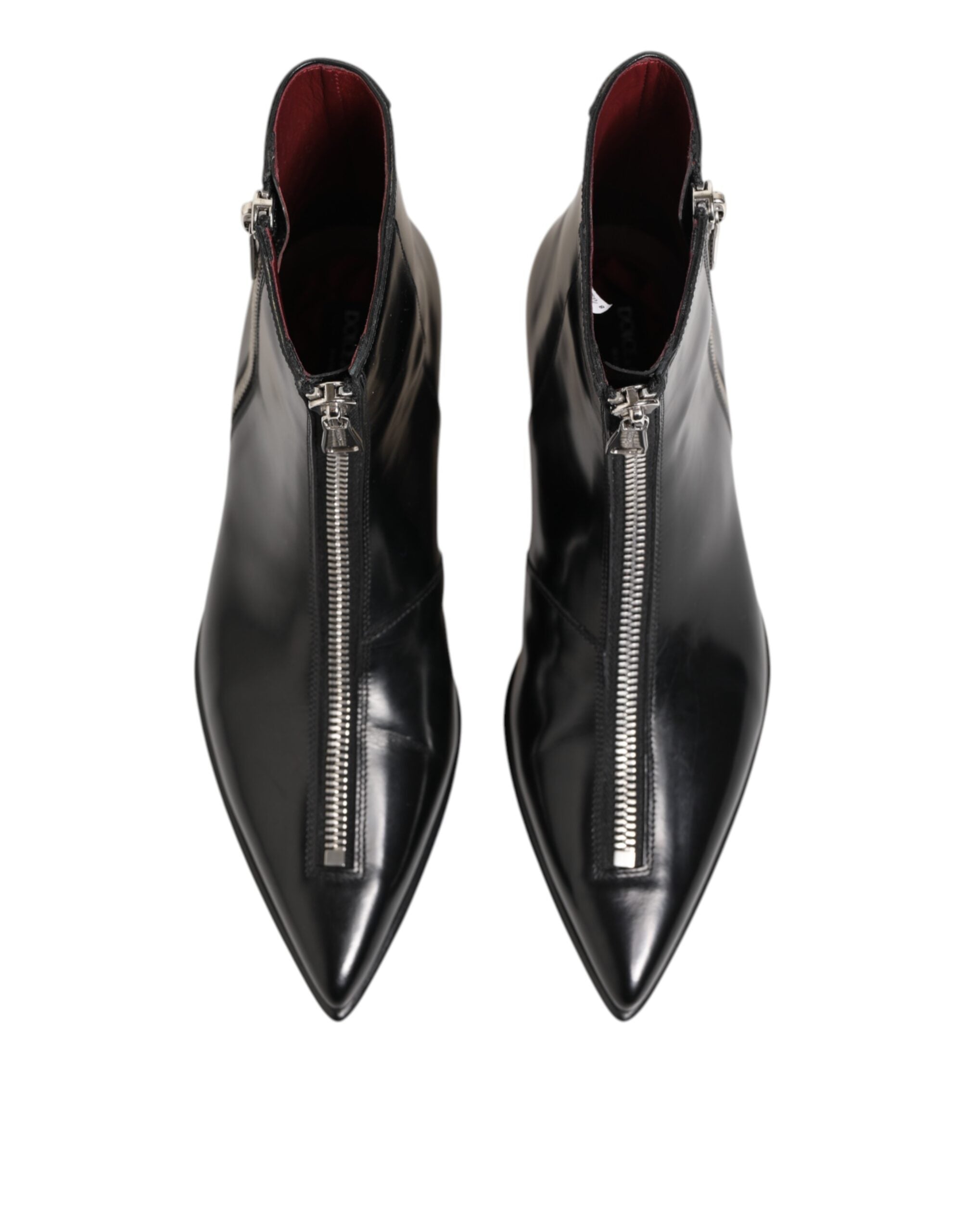 Dolce & Gabbana Black Leather Chelsea Short Ankle Boots Shoes Dolce & Gabbana