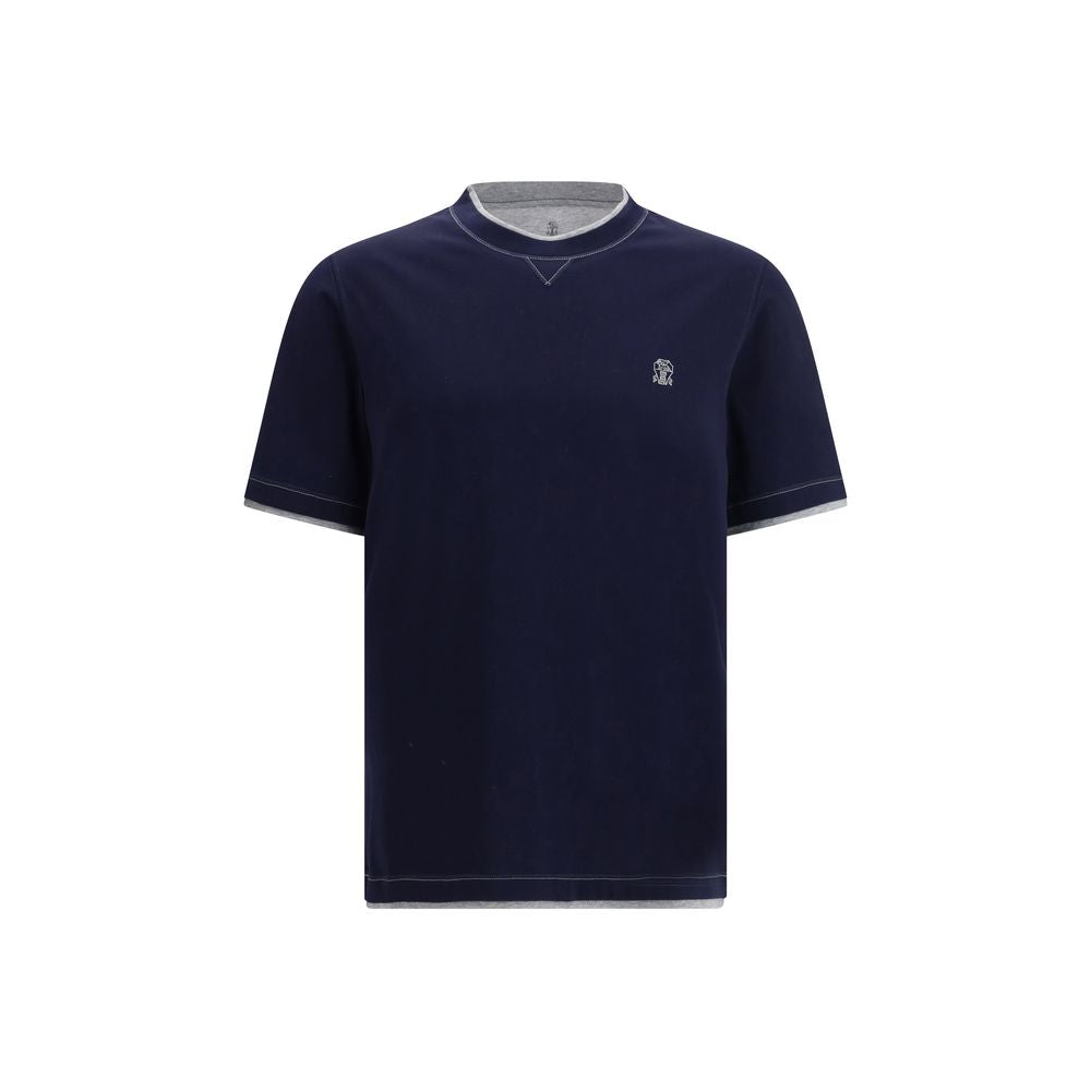 Brunello Cucinelli Blue Cotton T-Shirt Brunello Cucinelli