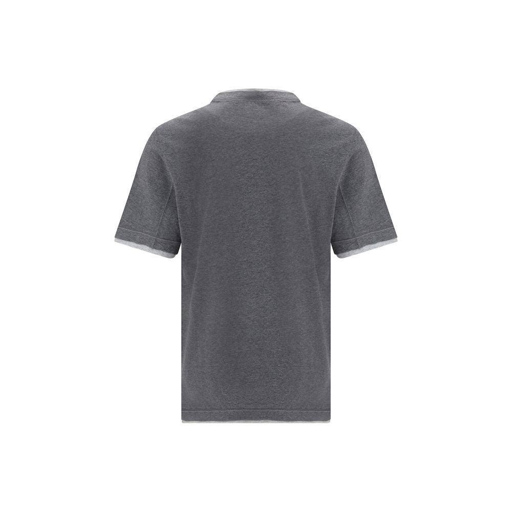 Brunello Cucinelli Gray Cotton T-Shirt Brunello Cucinelli